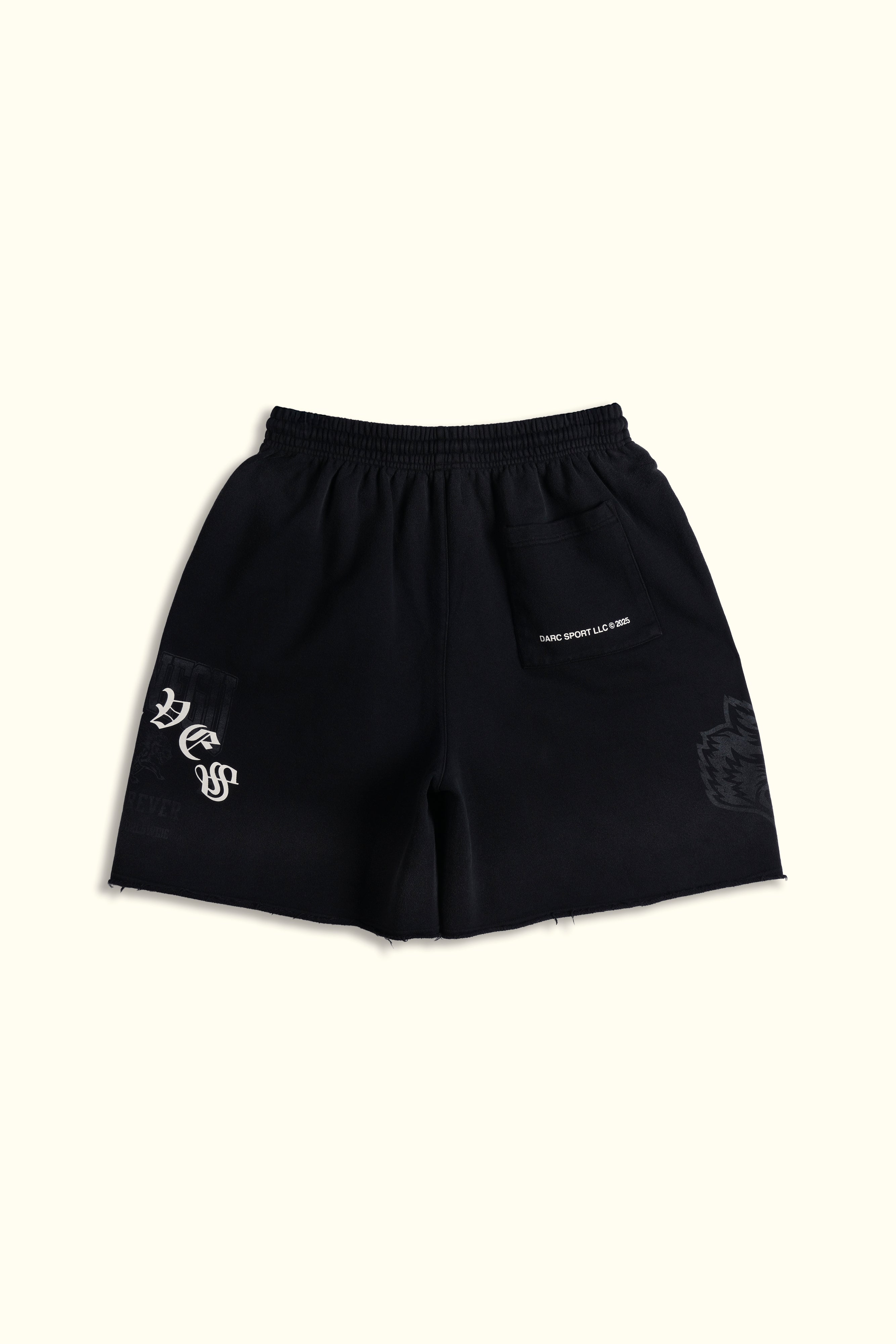 Ohana League Grunge Brock Sweat Short in Black Drift Wash