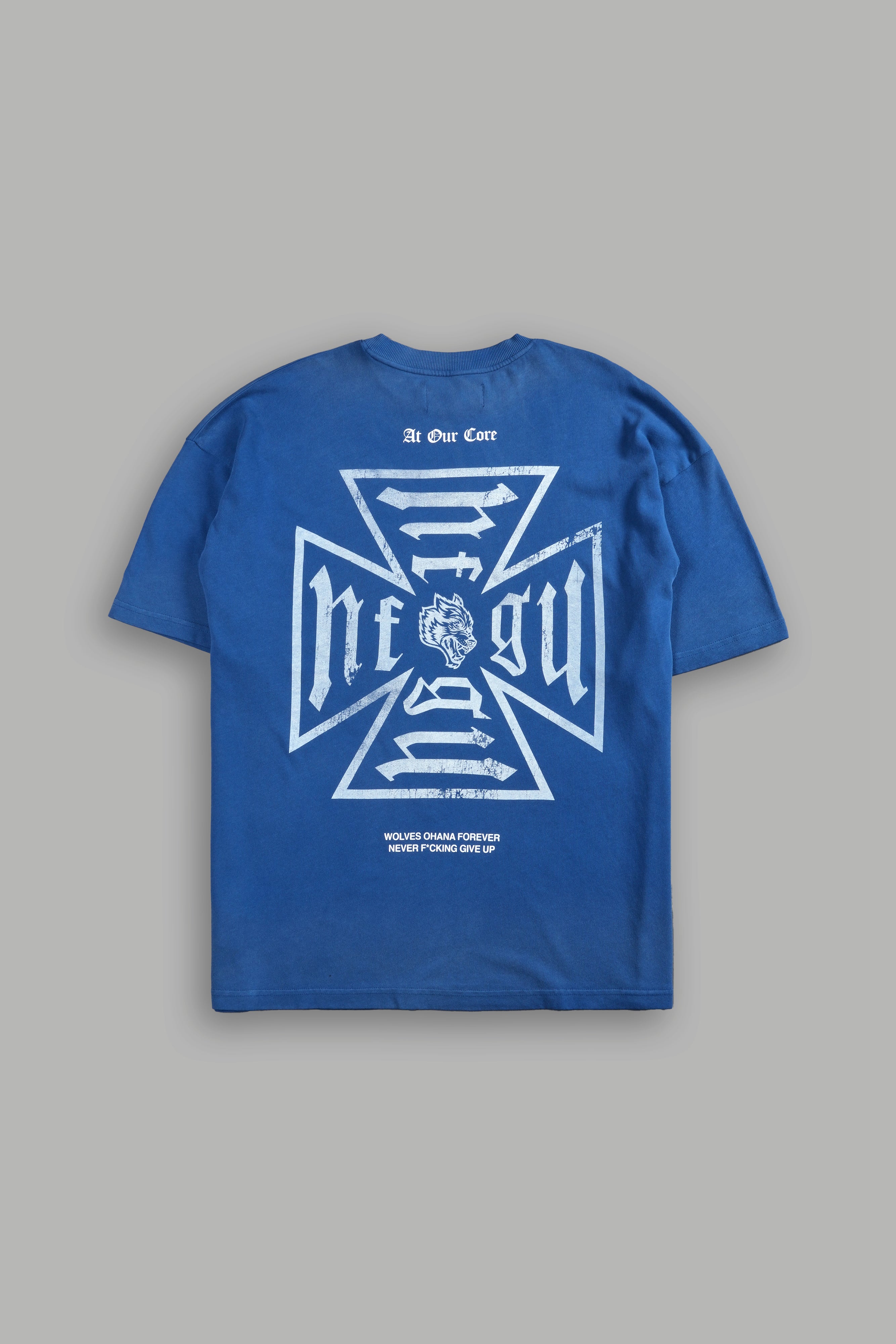 Loyal to the Core "Premium" Oversized Tee in Darc Cobalt Drift Wash