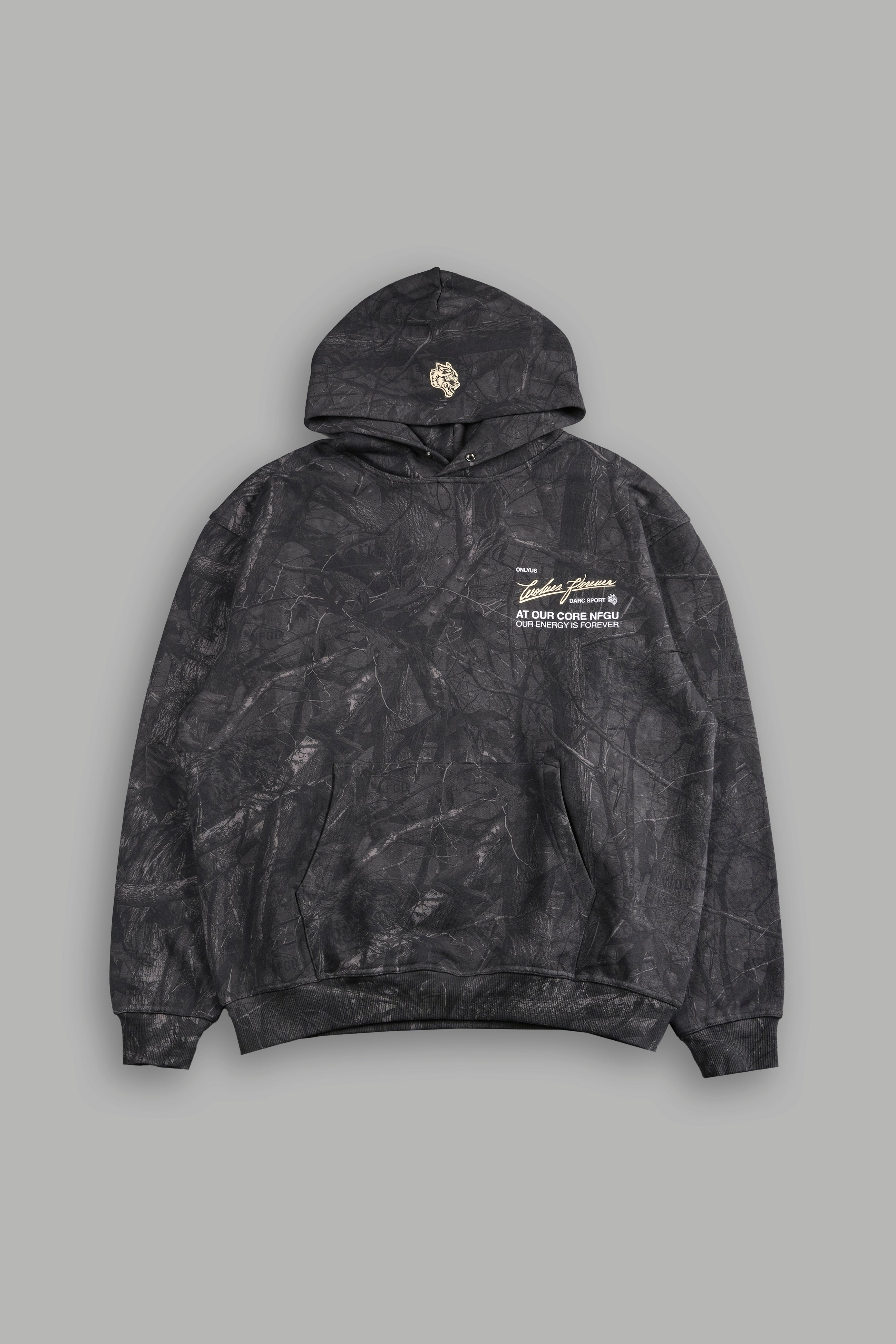 At Our Core "Pierce" Hoodie in Darc Driftwood Forest Camo