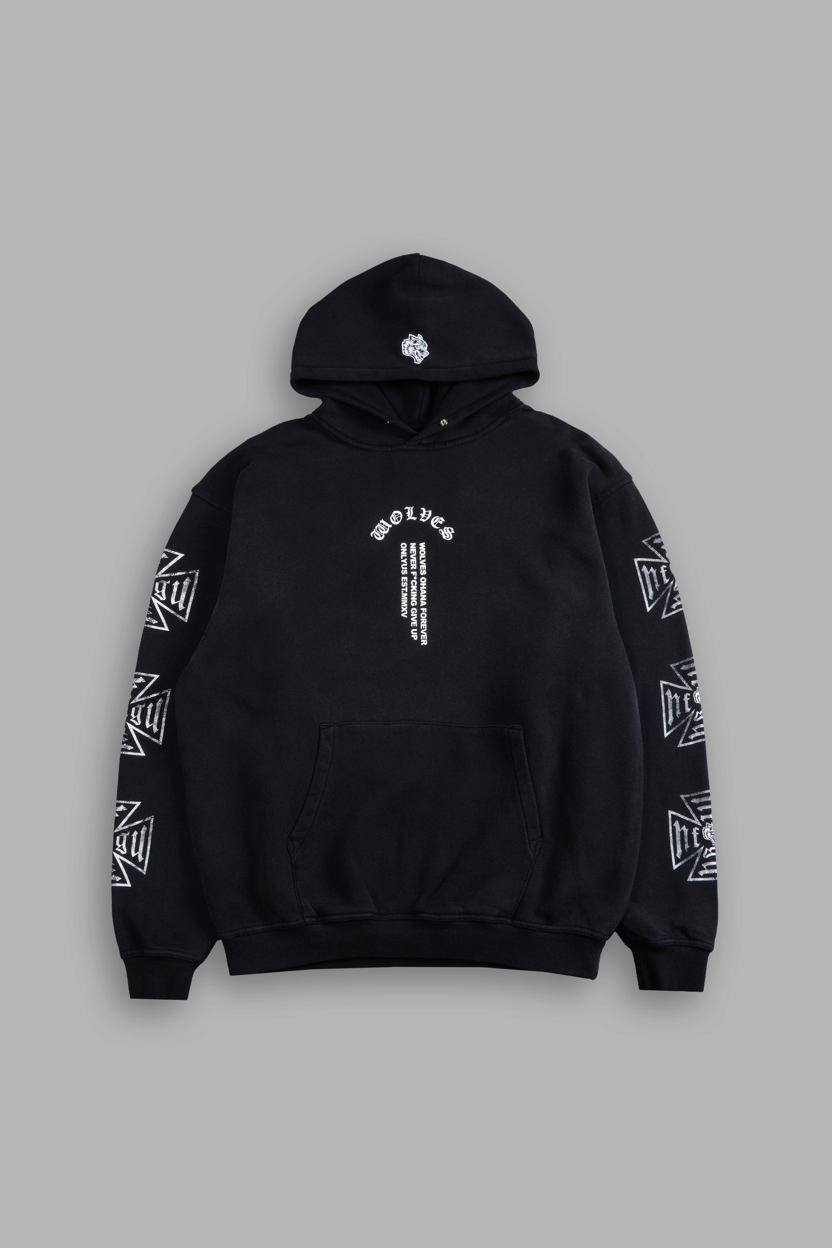 Full Send "Pierce" Hoodie in Black Drift Wash