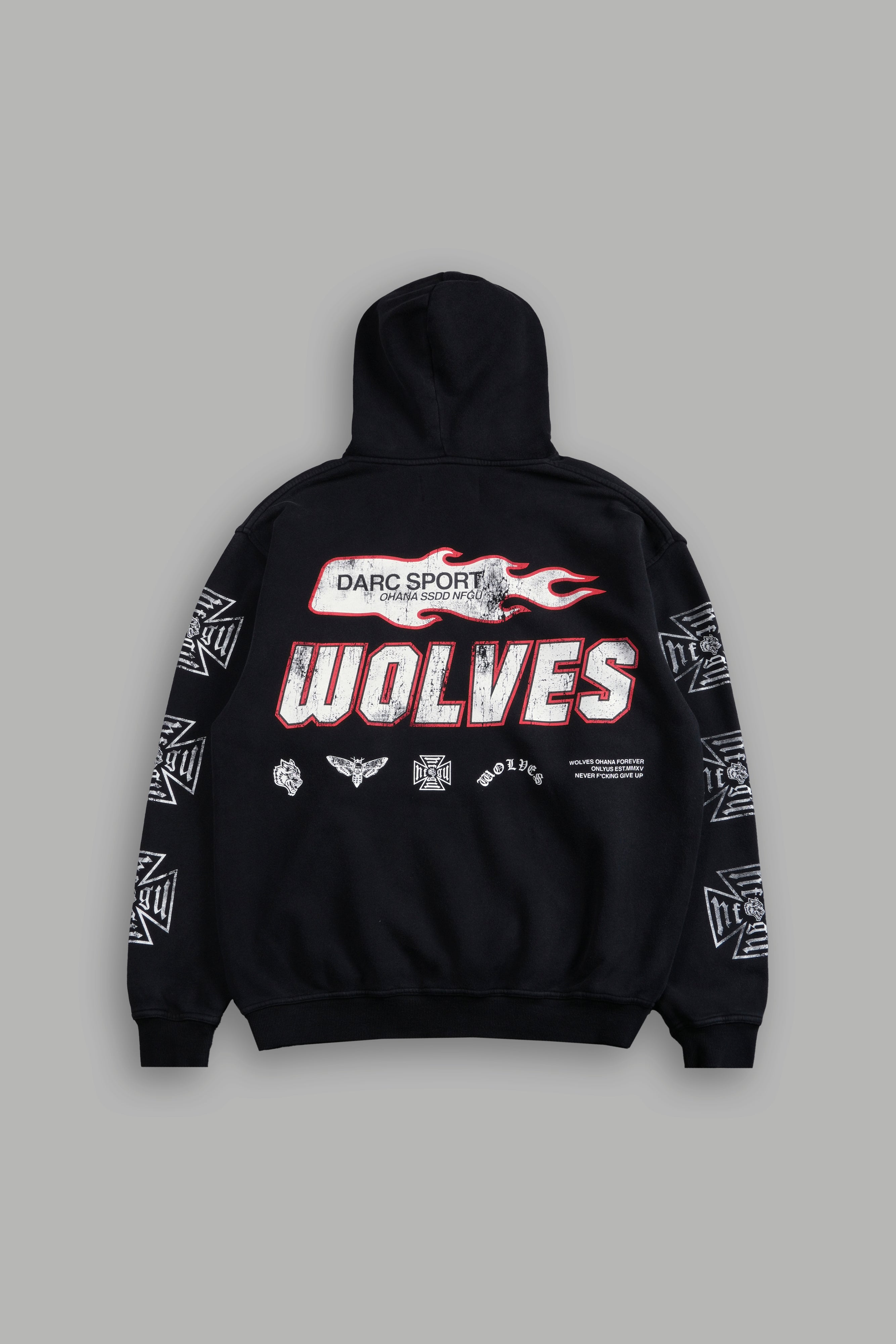 Full Send "Pierce" Hoodie in Black Drift Wash