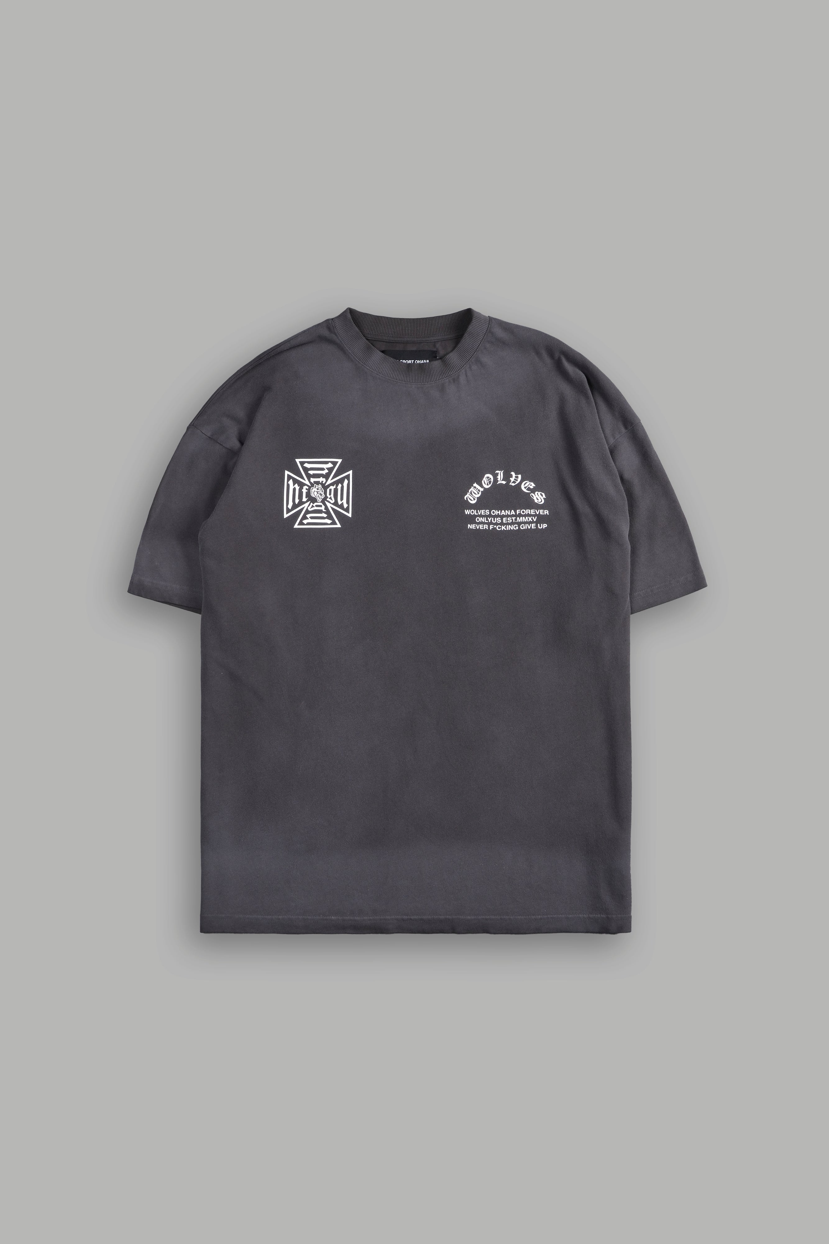 Full Send "Premium" Oversized Tee in Wolf Gray Drift Wash