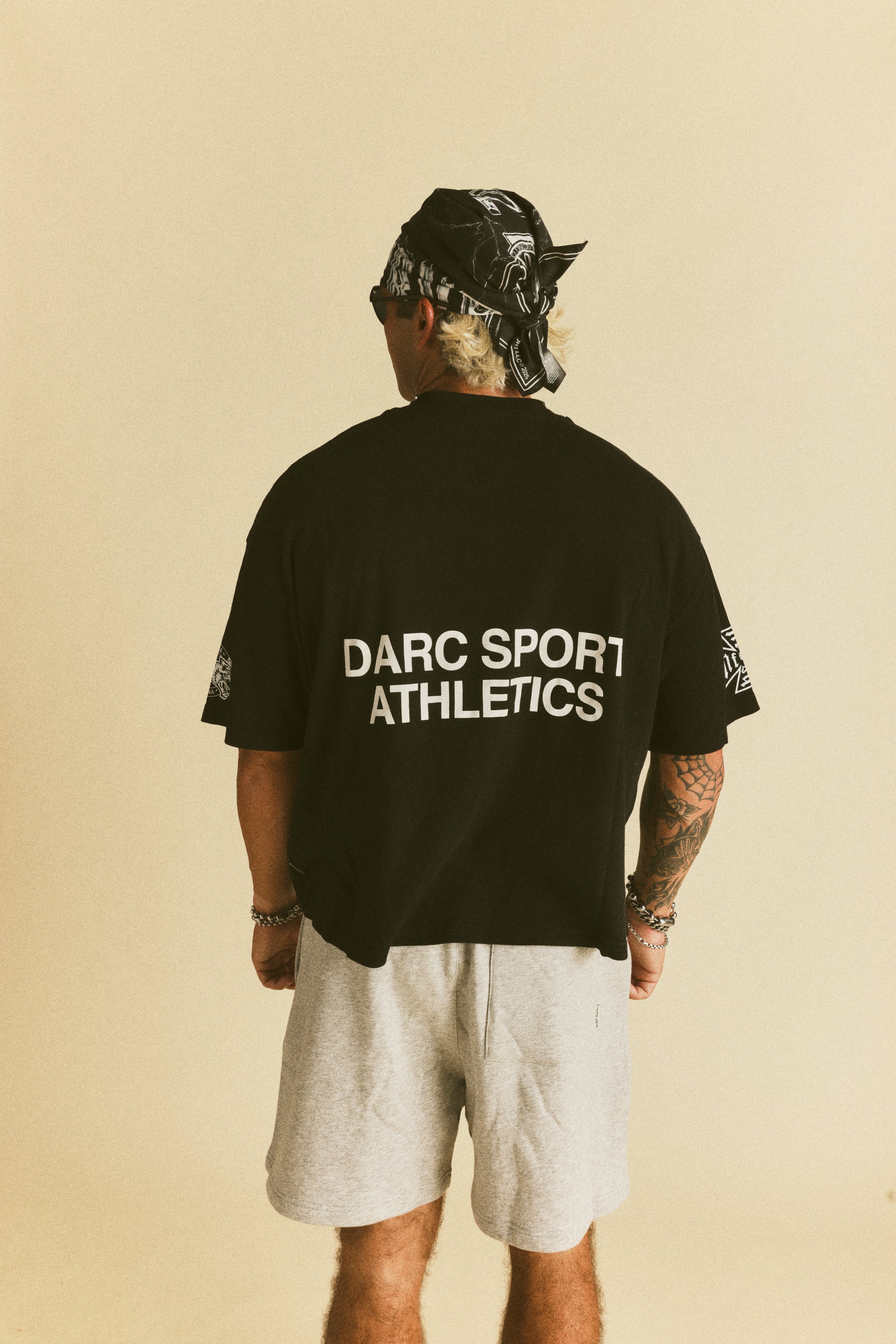 Forever Mark Premium Box Cut Tee in Black Sun Fade