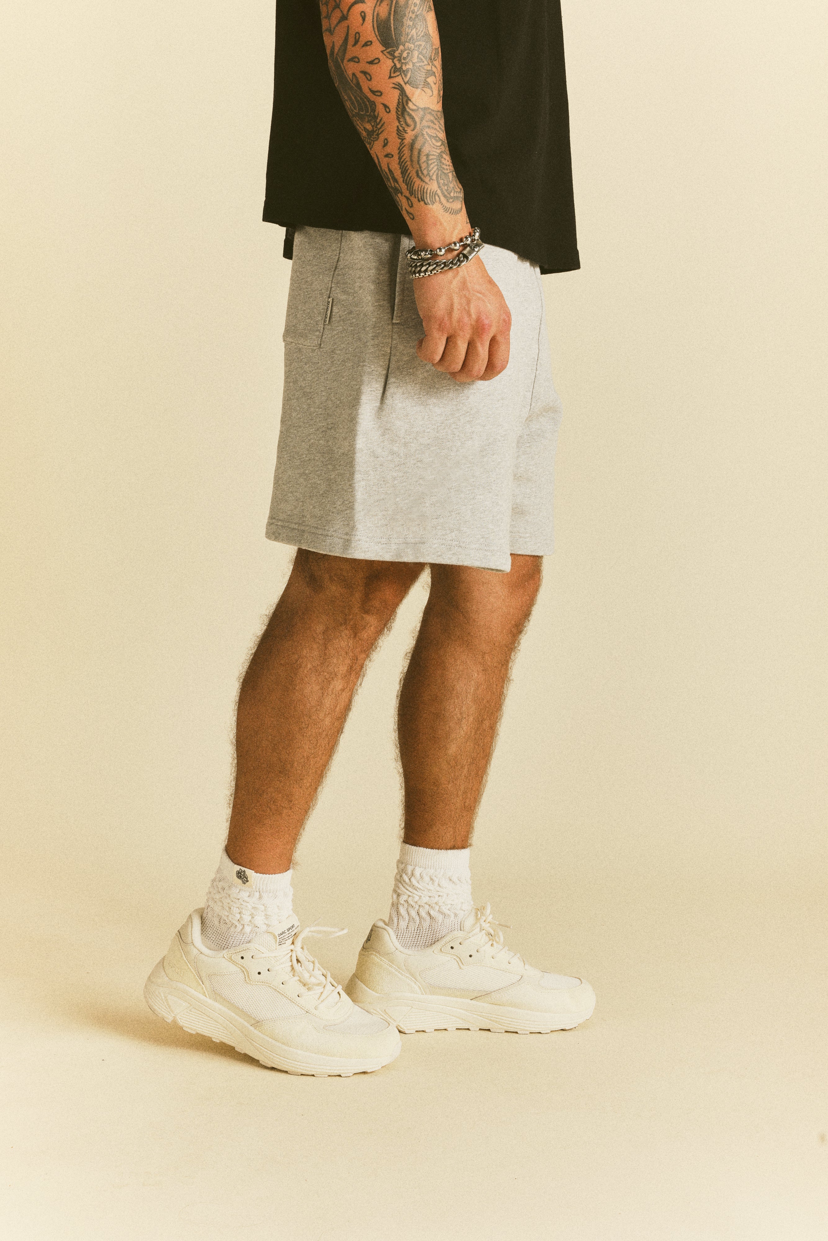 Just Wolves Oversized Post Lounge Sweat Shorts in Light Athletic Gray