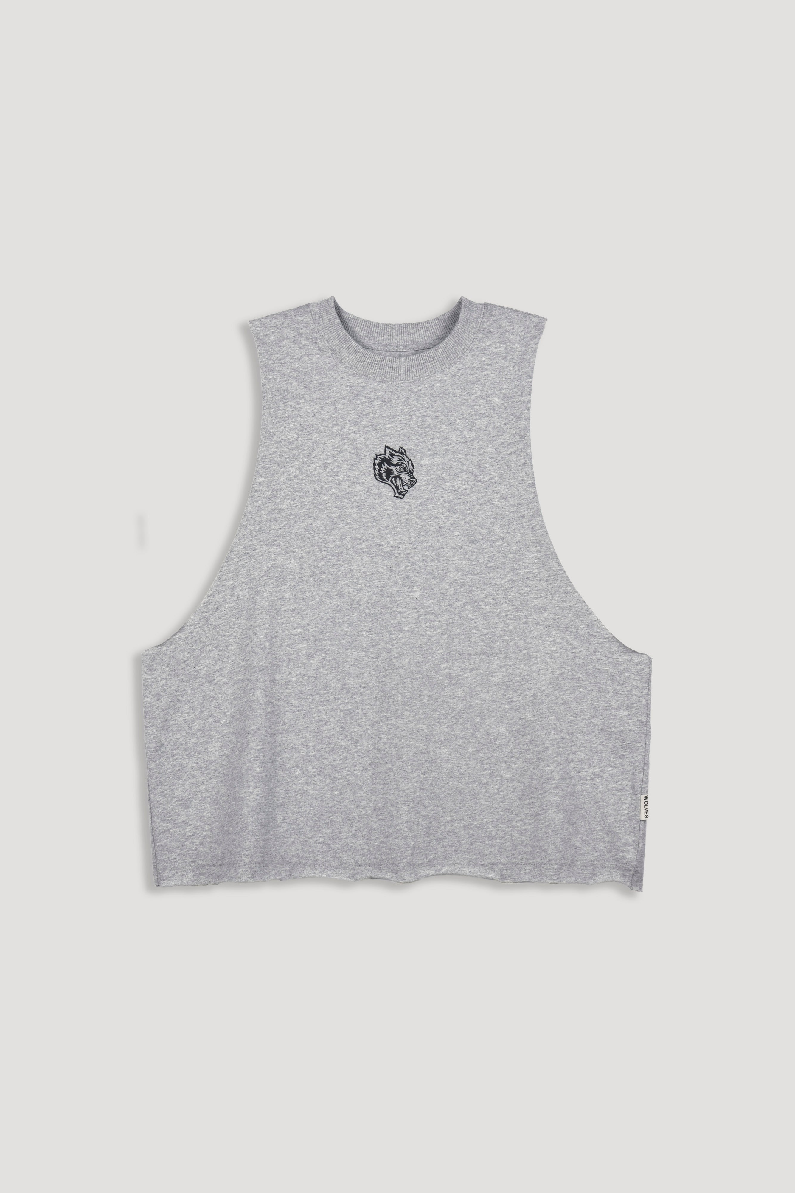 Loyalty Forever Grunge Raw Cropped "Tommy" Muscle Tee in Light Athletic Gray