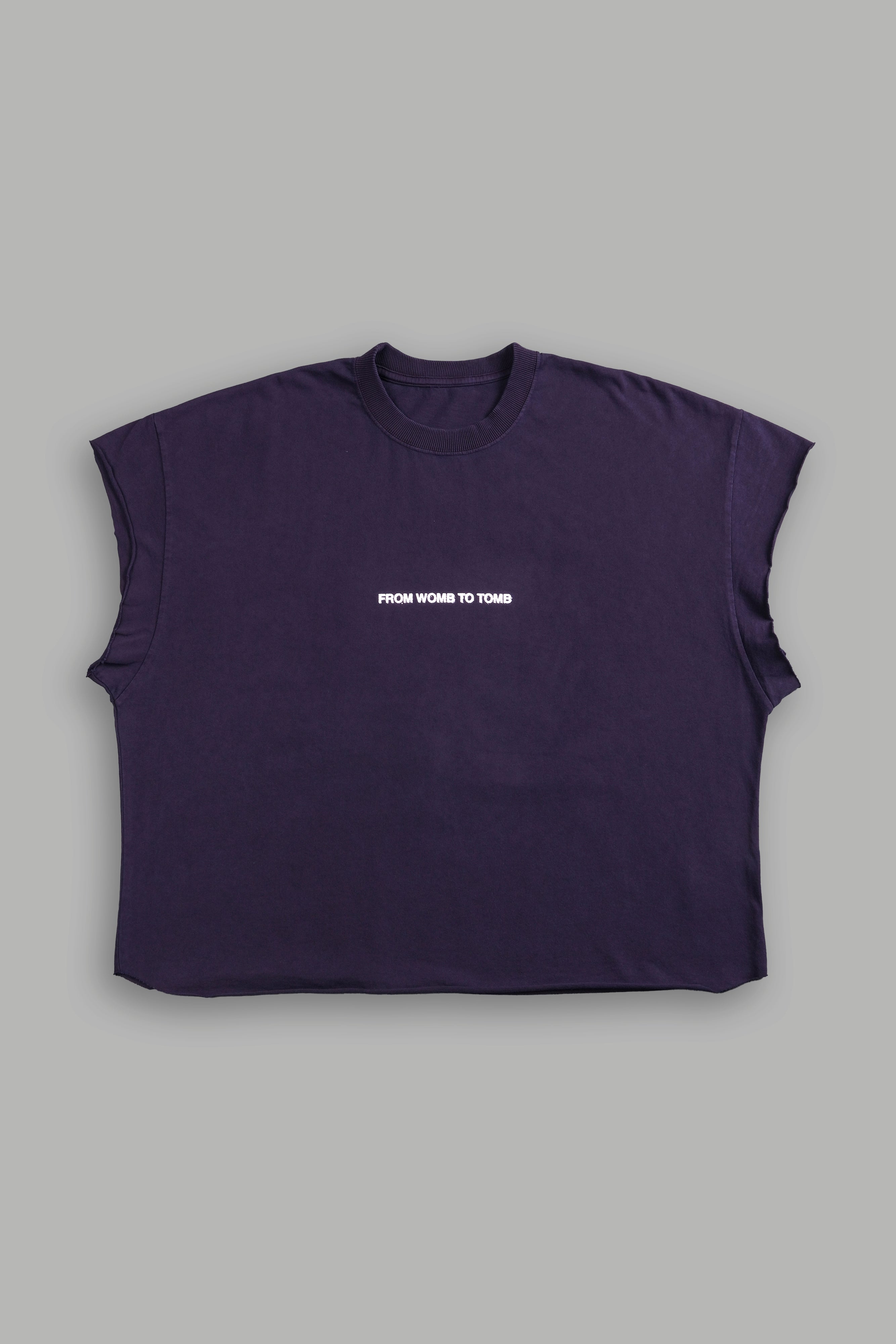 From Womb To Tomb Ohana "Grunge" Cut Off Tee in Phantom Purple