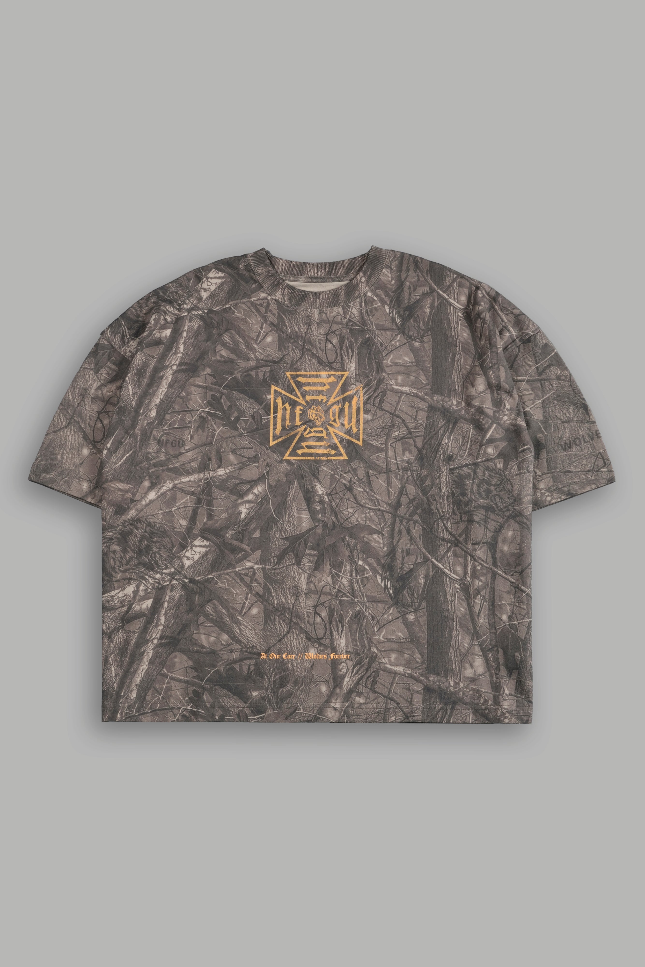 Loyal to the Core Grunge Box Cut Tee in Dusk Moss Driftwood Forest Camo