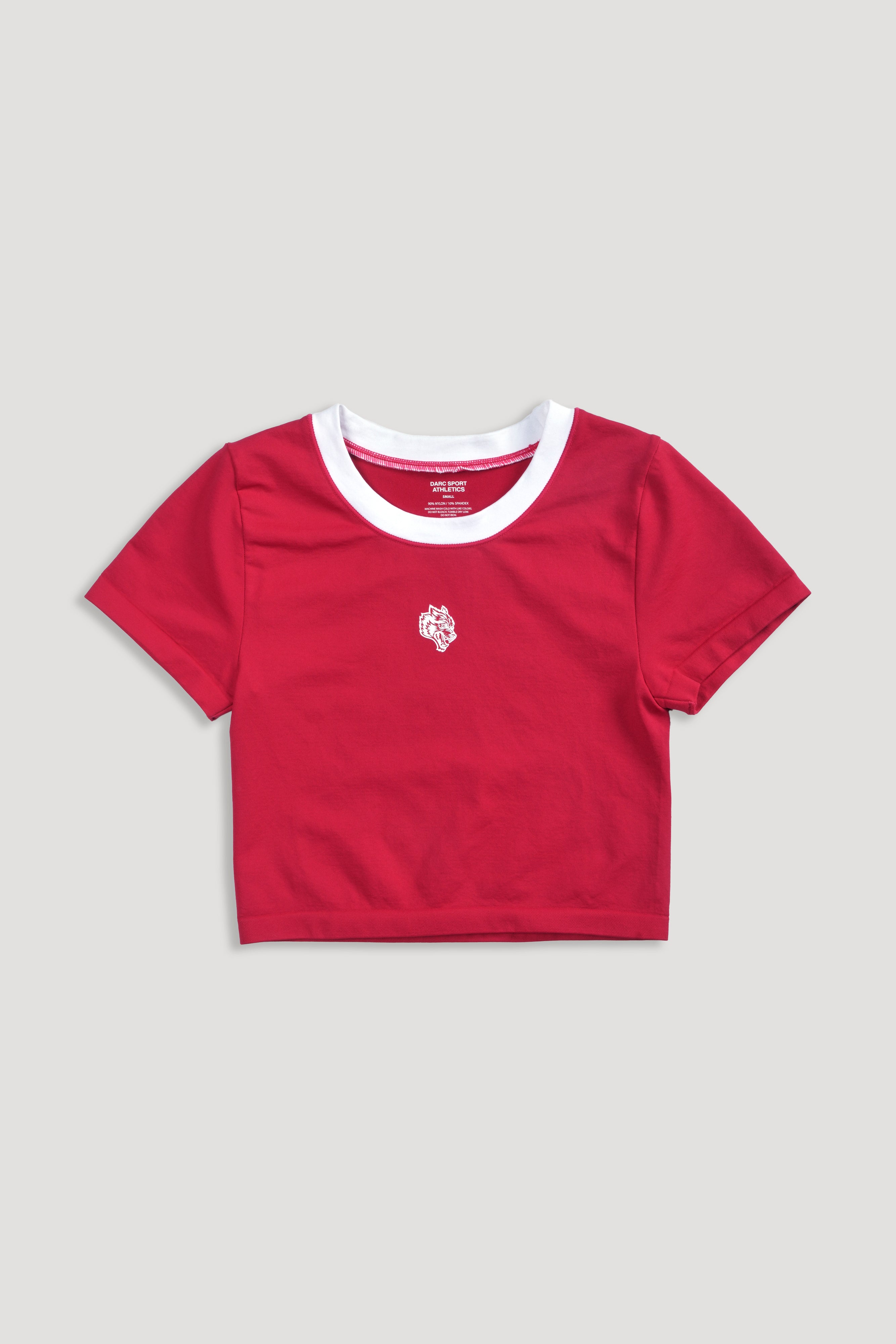 Wolf "Taylor" Soft Seamless Tee in Cherry/White