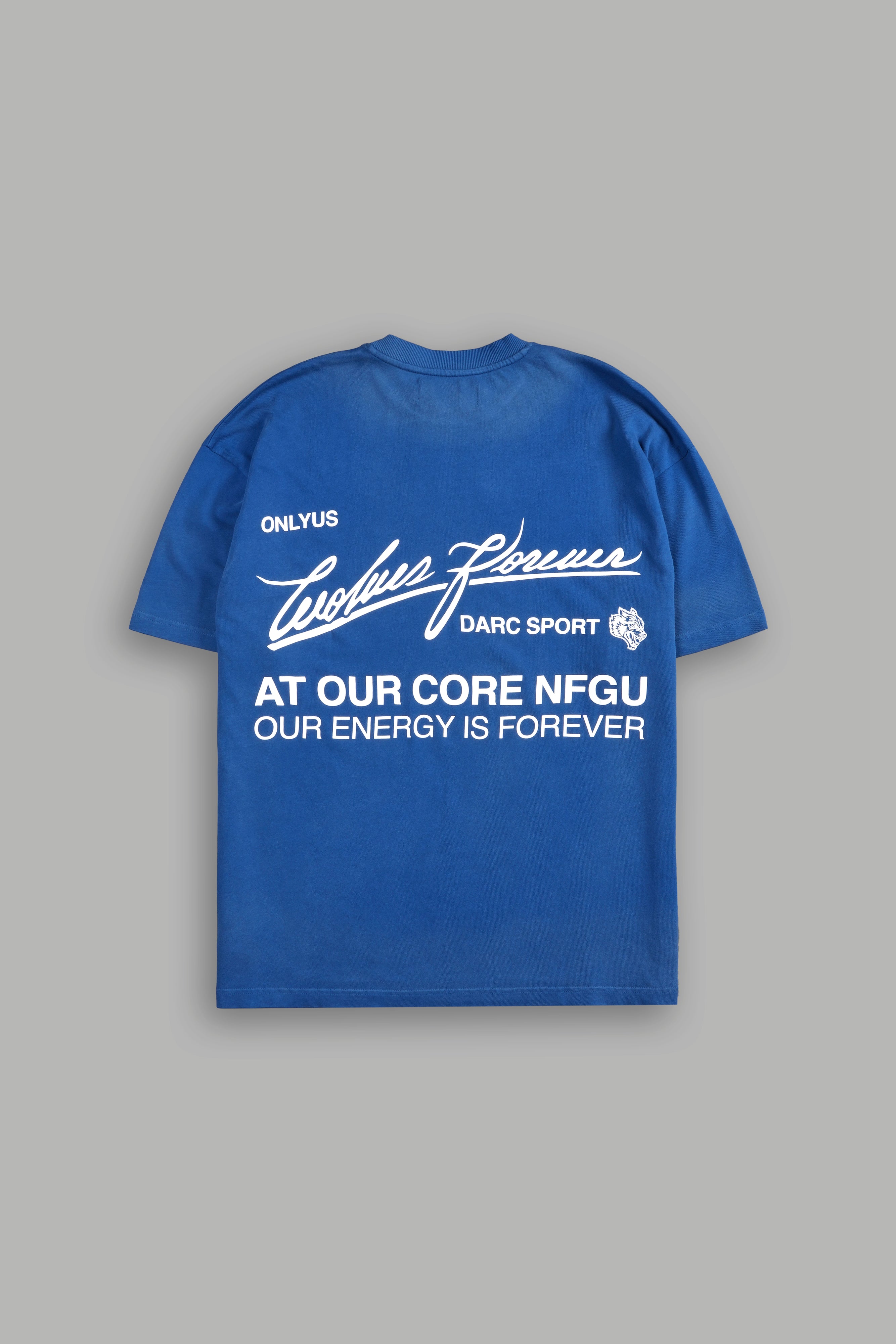 At Our Core "Premium" Oversized Tee in Darc Cobalt Drift Wash