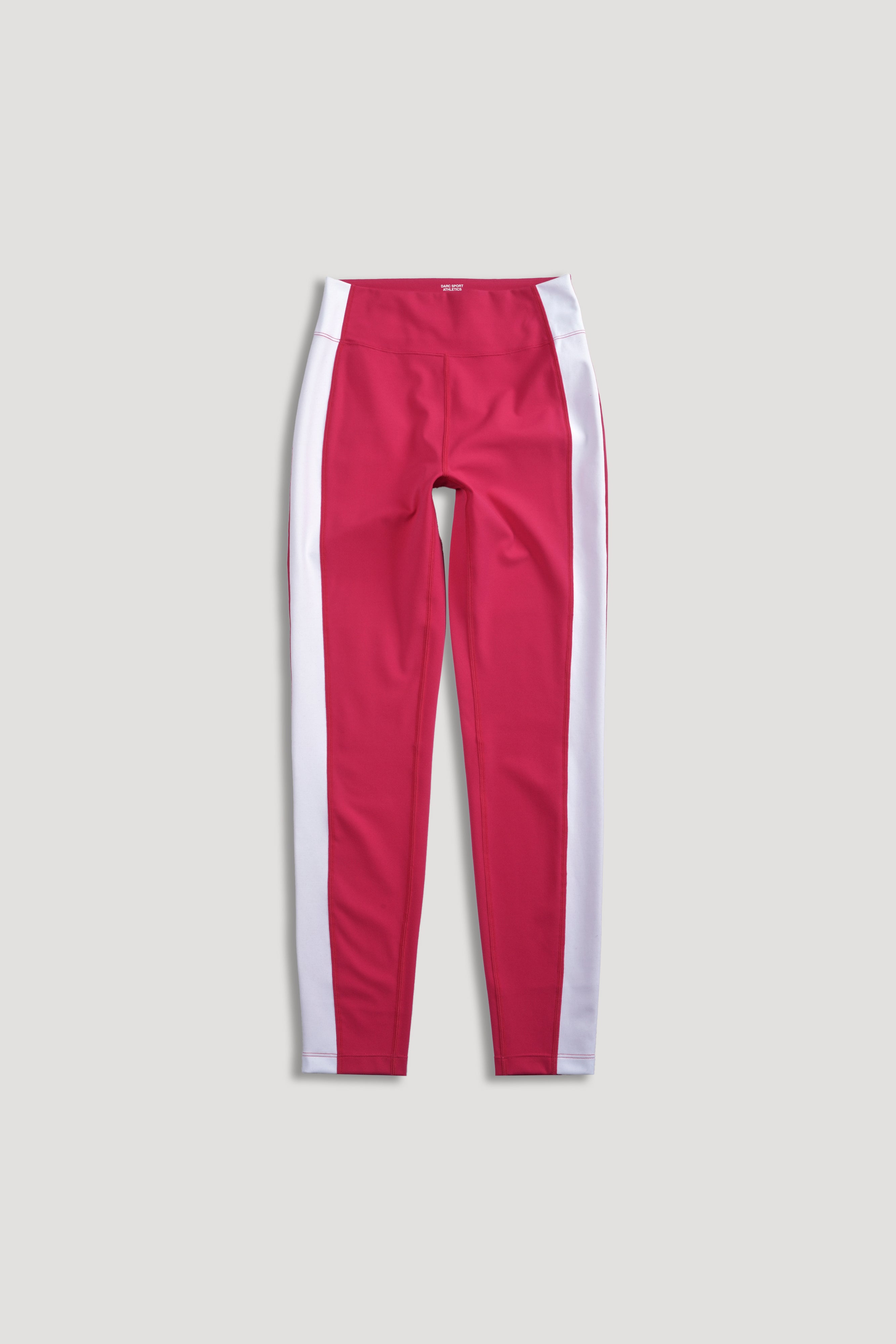 Wolf "Celine" Stripe Energy Leggings in Cherry/White