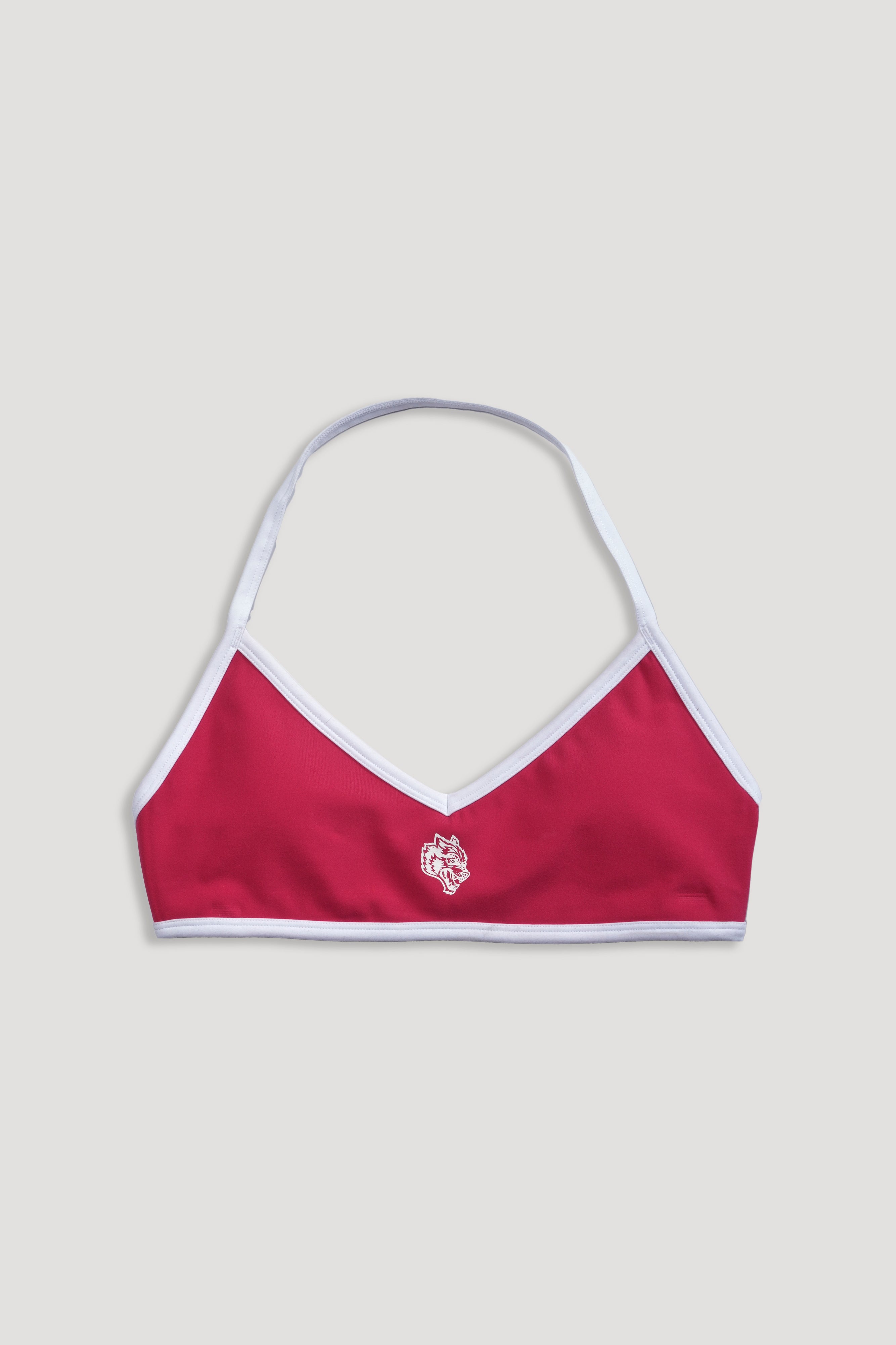 Wolf "Lana" Halter Energy Bra in Cherry/White