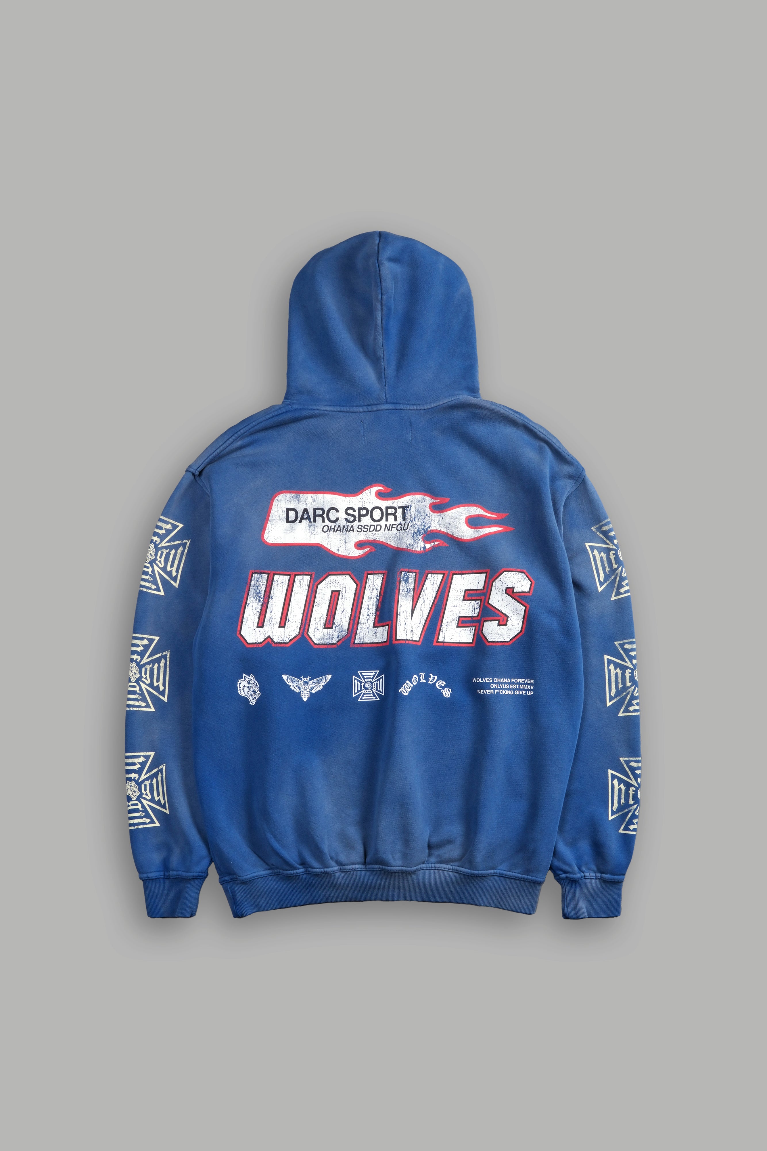 Full Send "Pierce" Hoodie in Darc Cobalt Drift Wash