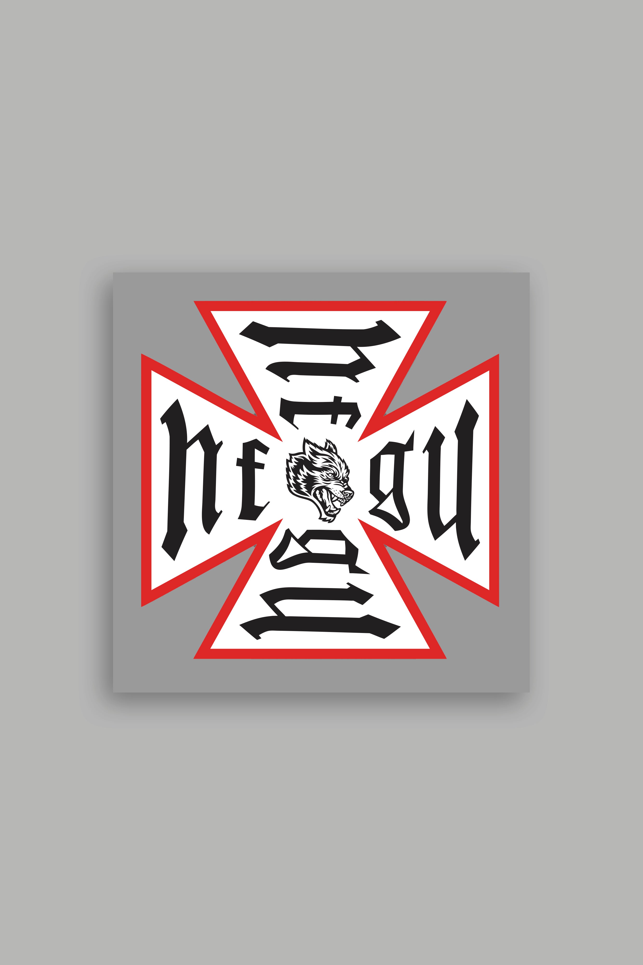 Core Small Sticker in White/Red/Black