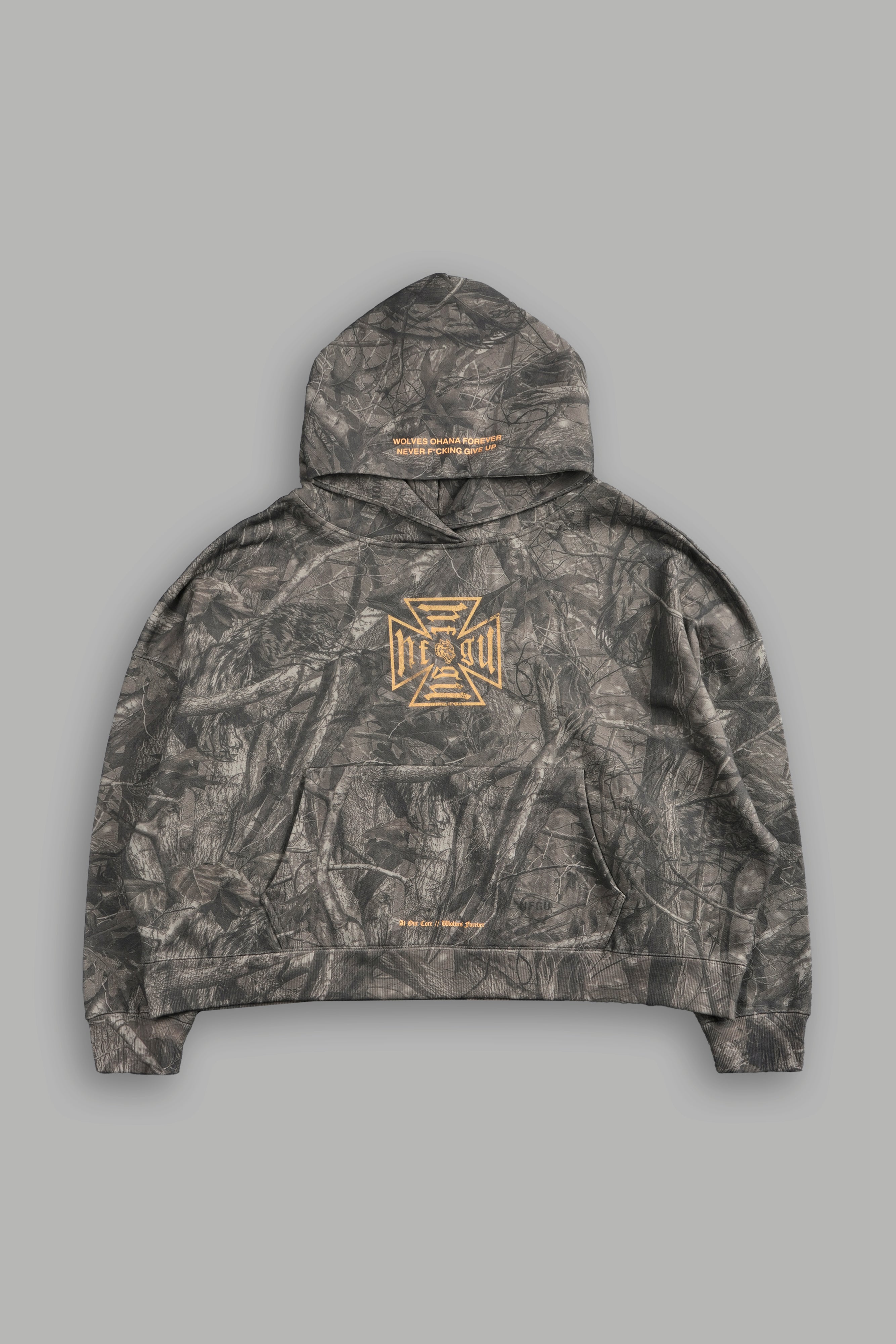 Loyal To The Core "Gage Box Cut" Grunge Hoodie in Dusk Moss Driftwood Forest Camo