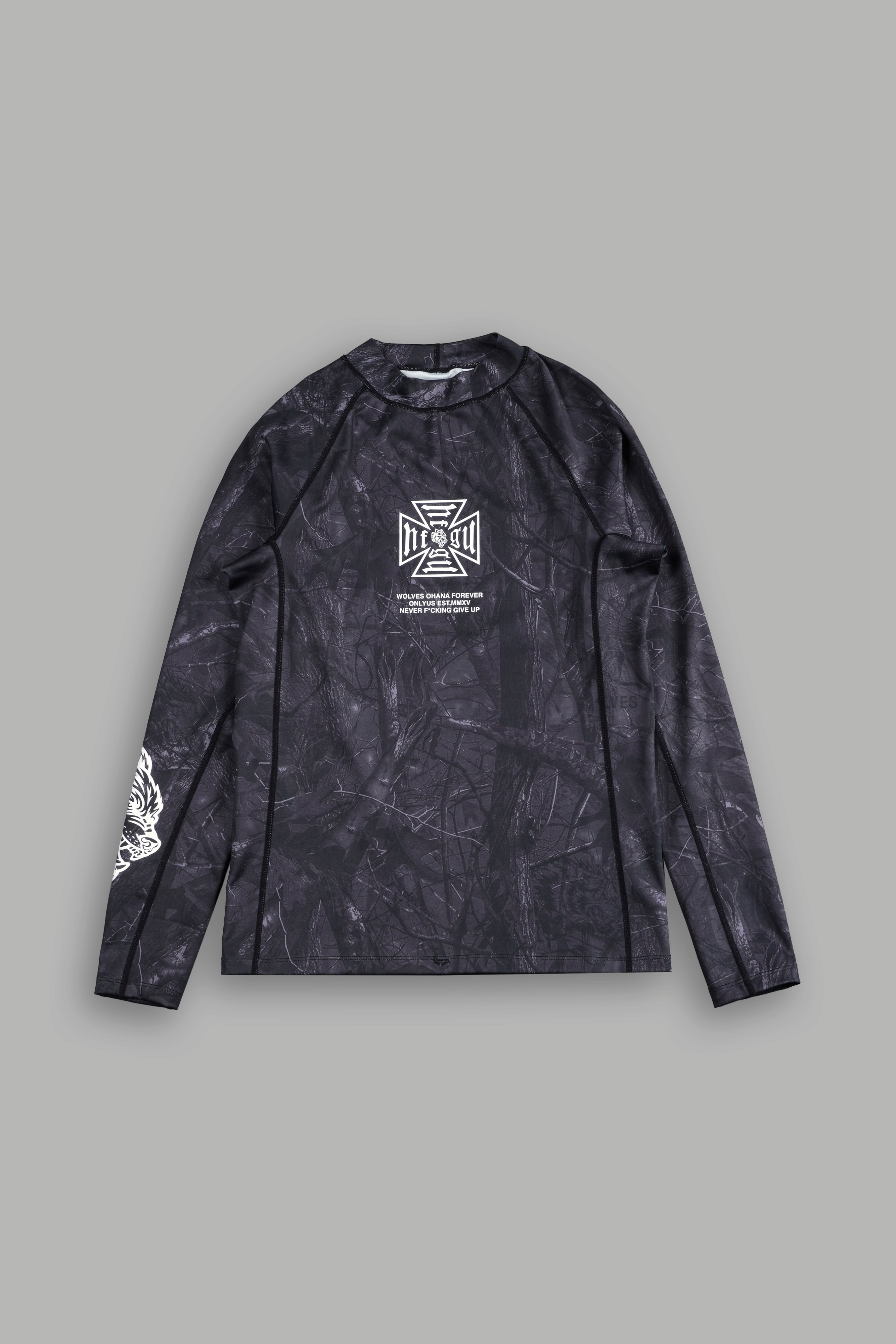 Core Rash Guard in Darc Driftwood Forest Camo