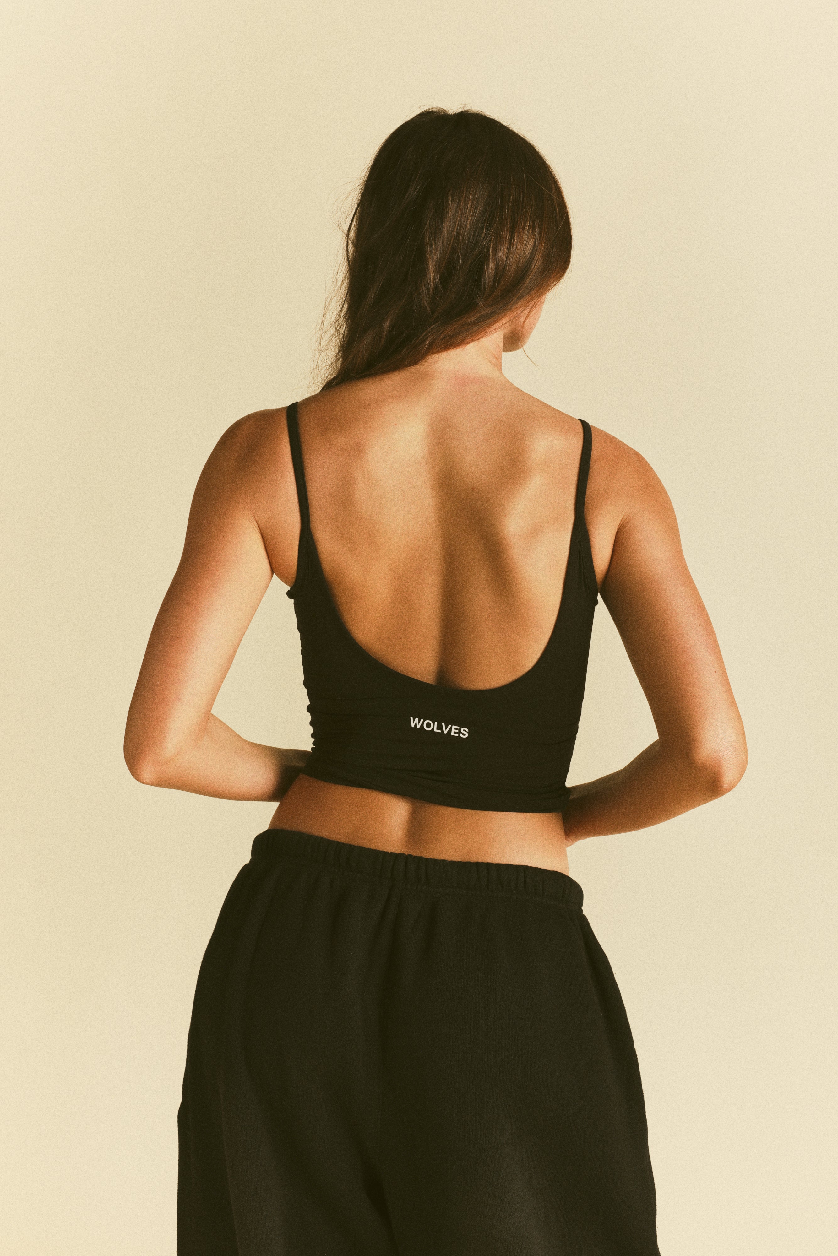 Forever Mark "Hallie" Silky Tank Top in Black