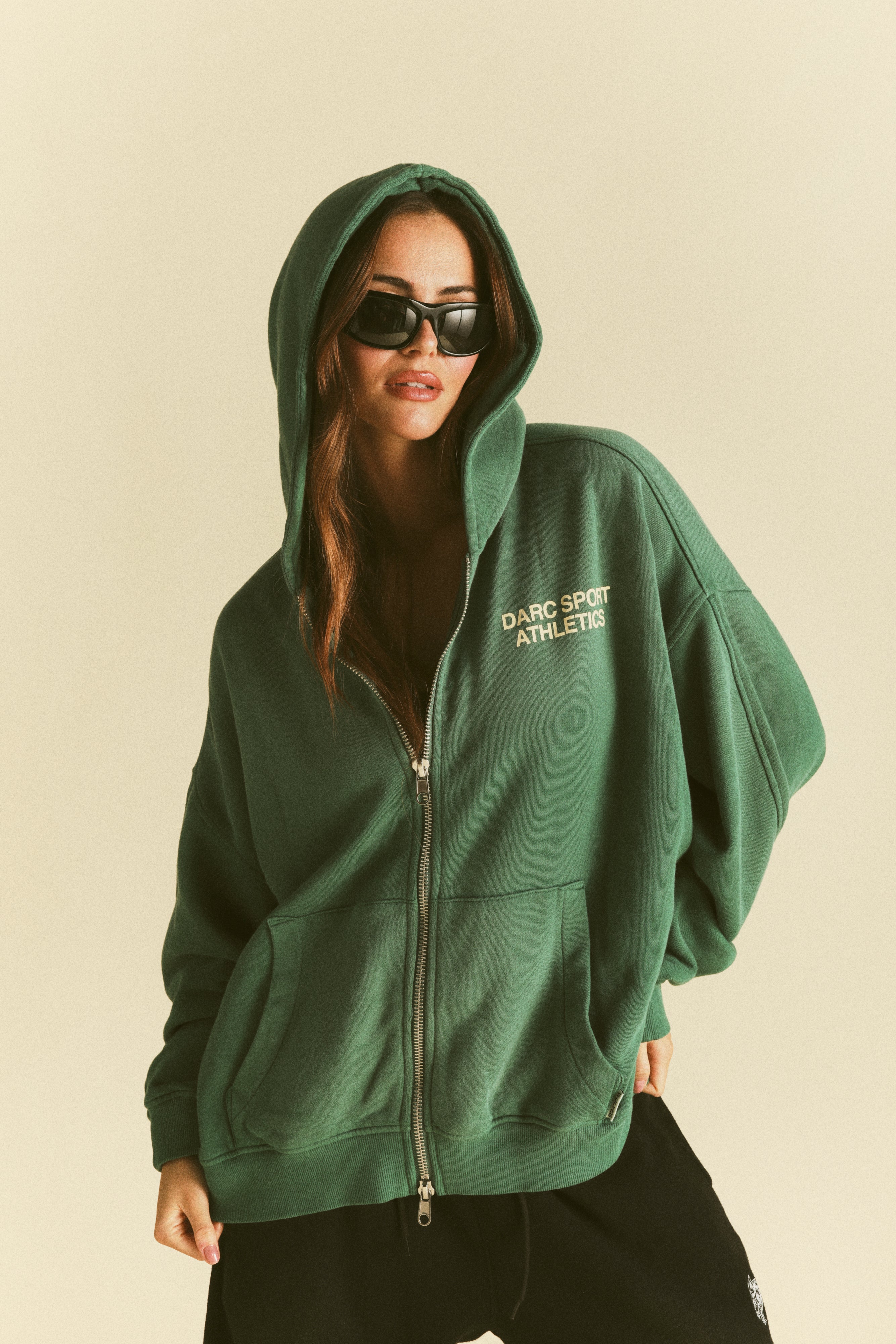 "Darco" Double Zip Hoodie in Sierra Pine Sun Fade