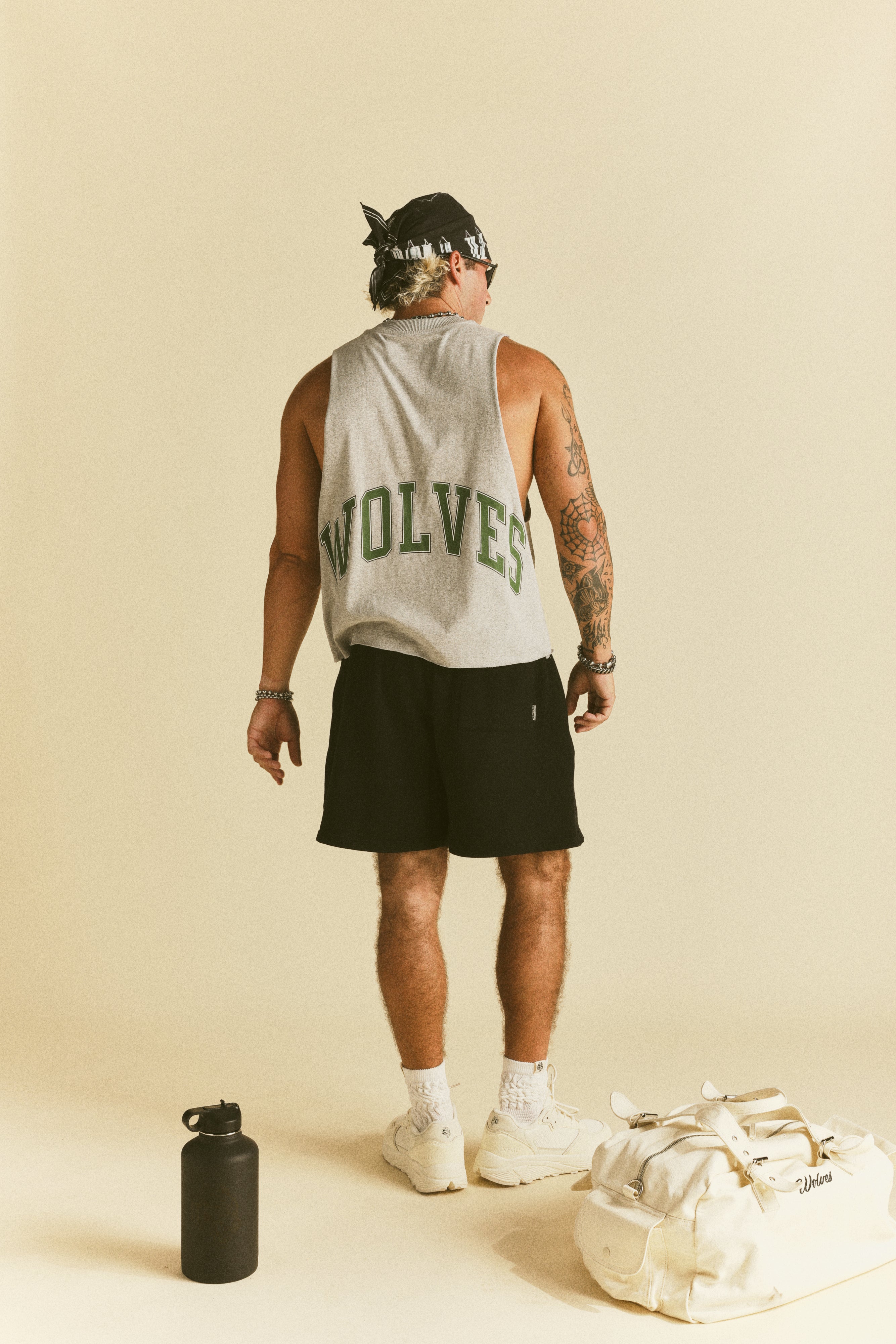 Loyalty Forever Grunge Raw Cropped "Tommy" Muscle Tee in Light Athletic Gray