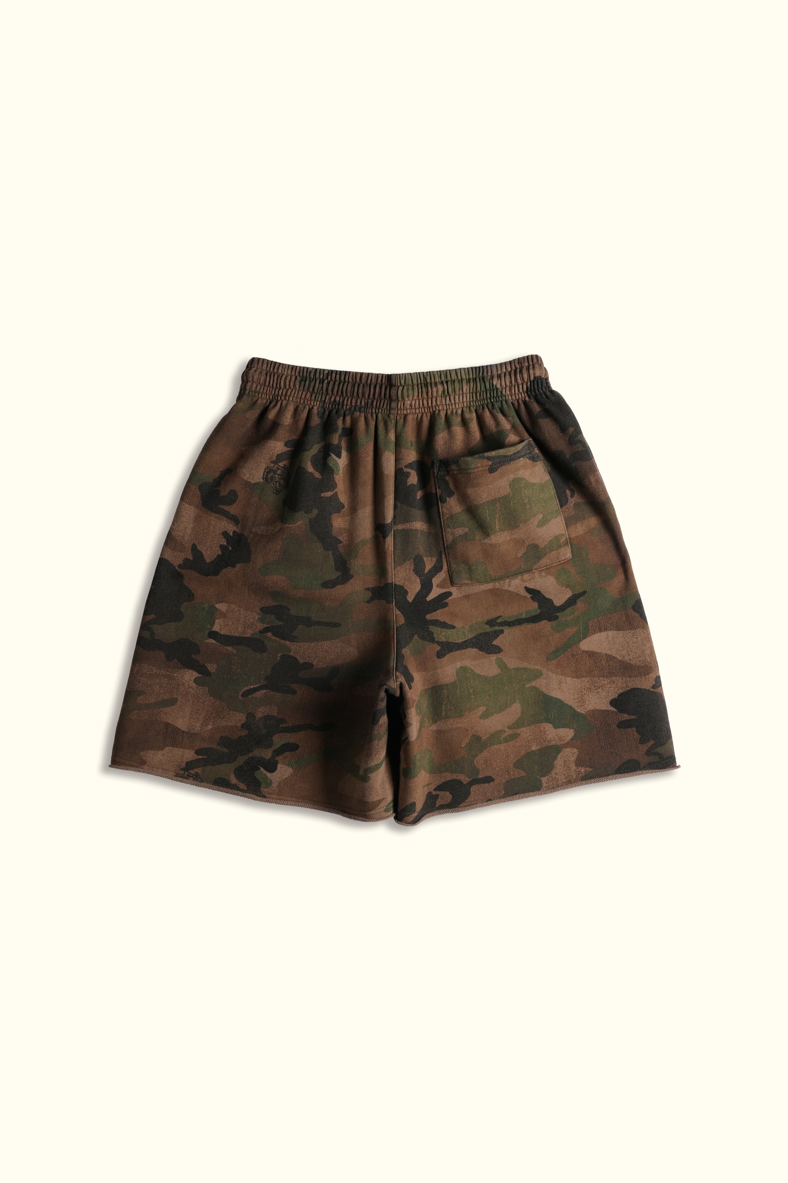 Chopper Patch Grunge Brock Sweat Short in Ohana Woodland Camo