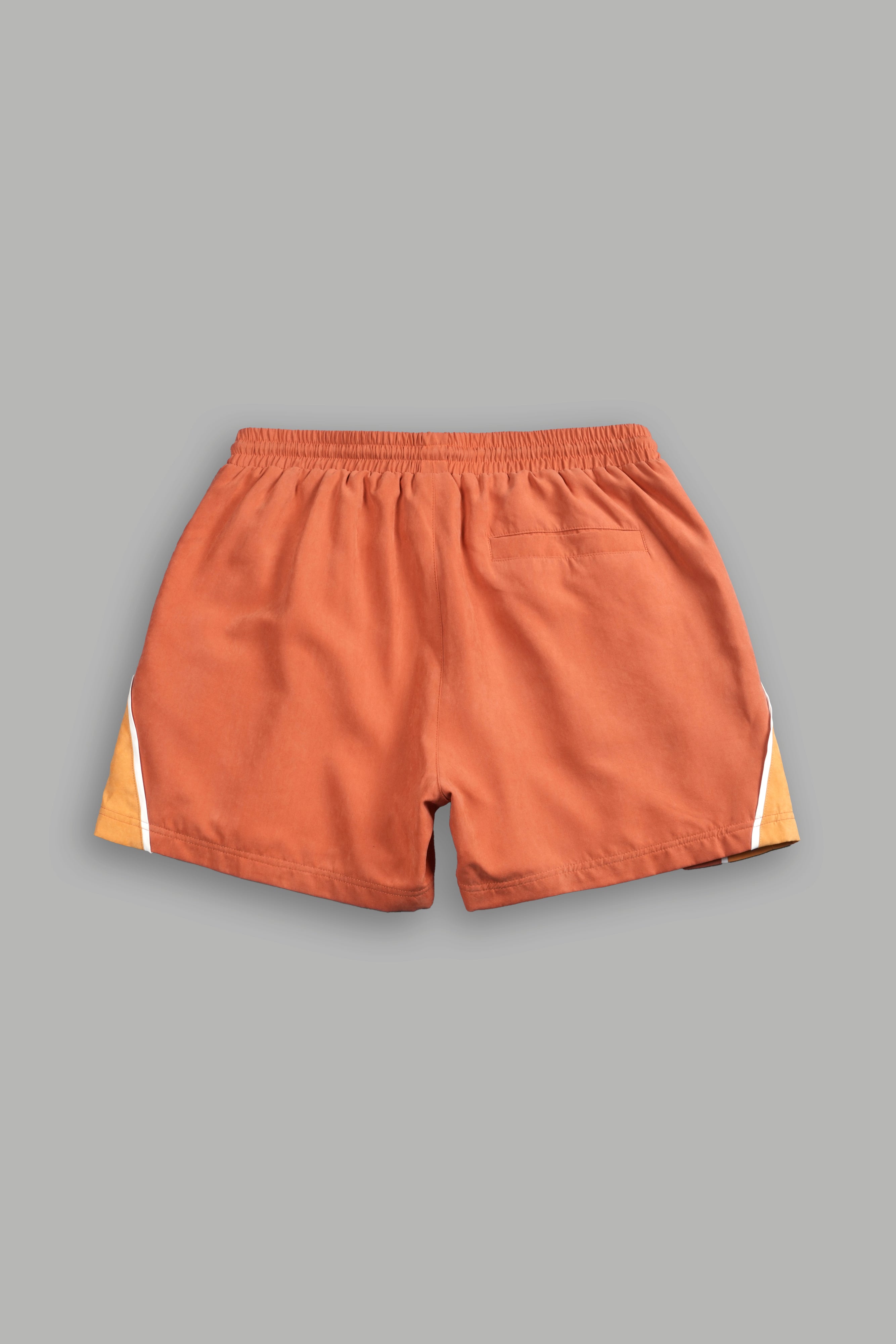 Dual Darby Track Shorts in Coral/Yellow Orange