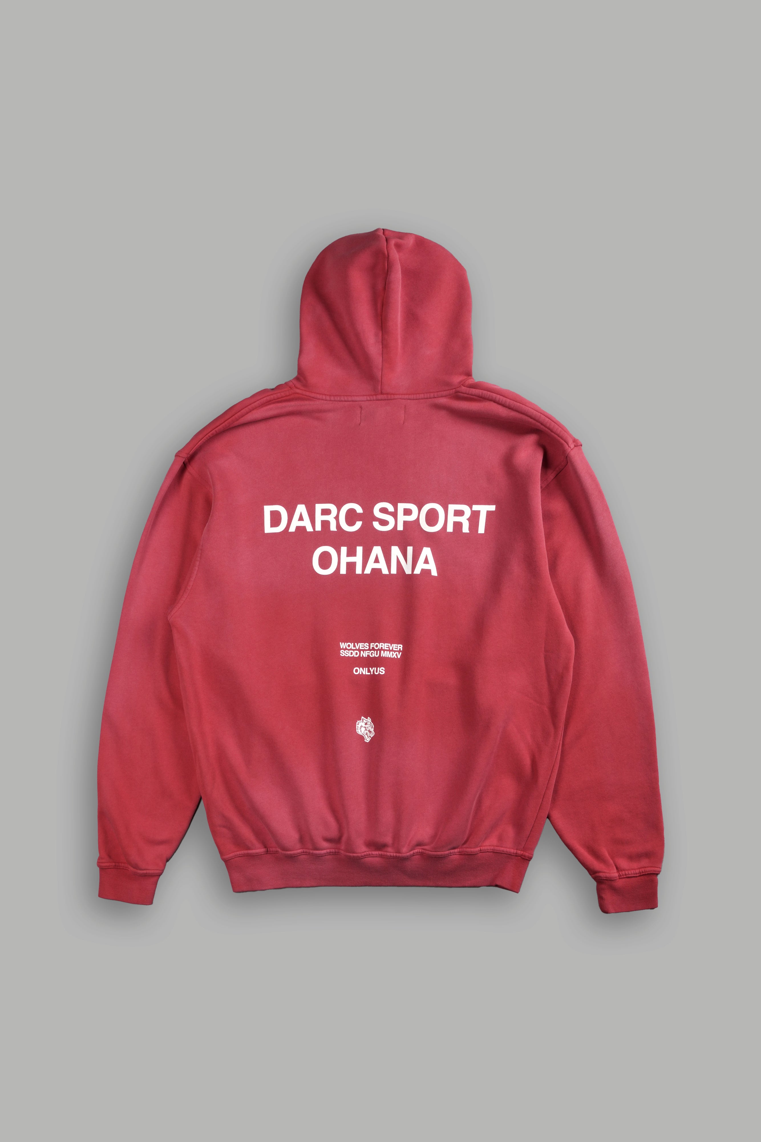Darc Sport Ohana "Pierce" Hoodie in Roman Red Drift Wash