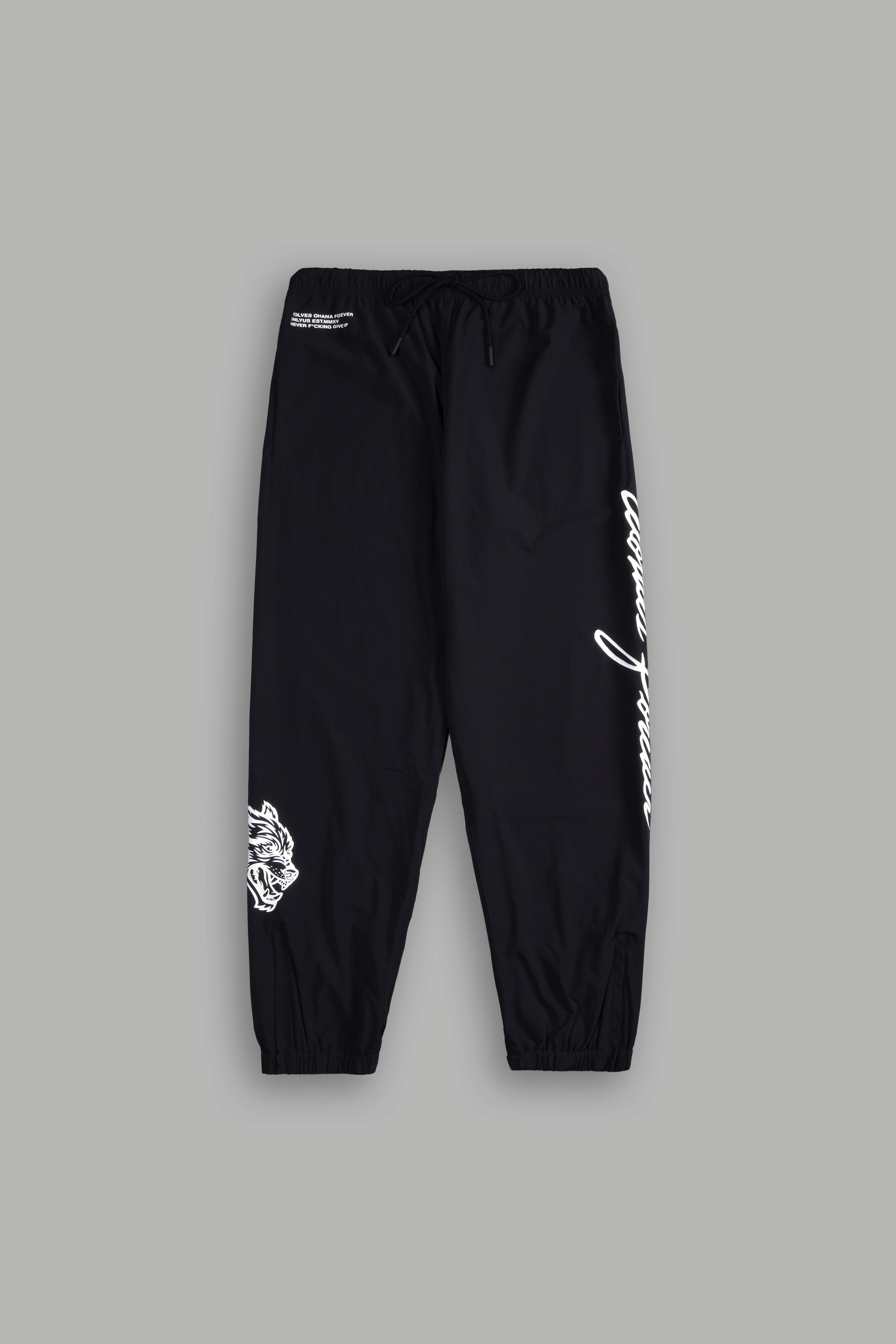 Wolves Forever Ohana Hybrid Nylon Track Pants in Black