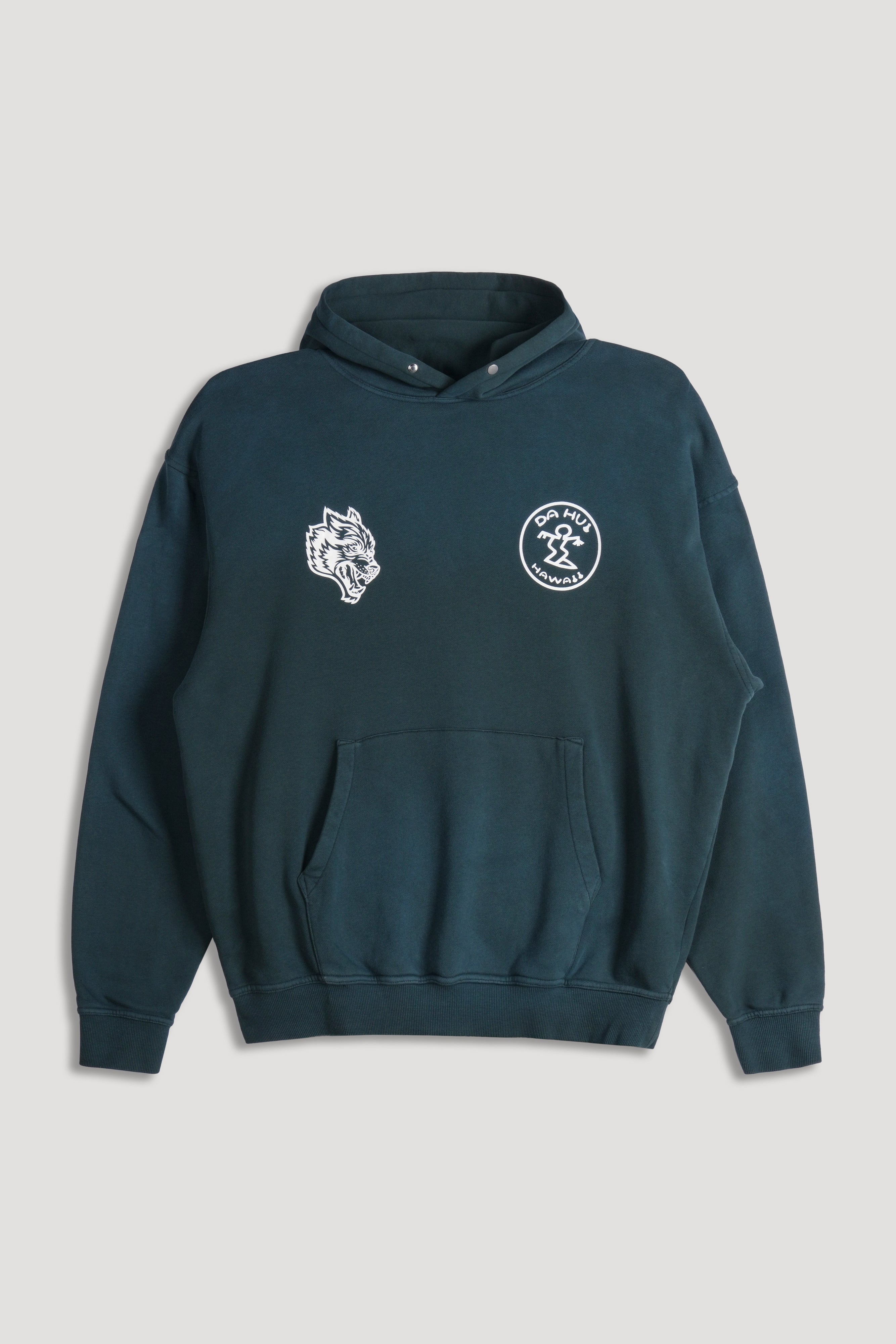 Darc Sport X Da Hui Pierce Hoodie in Forest Pine Sun Fade