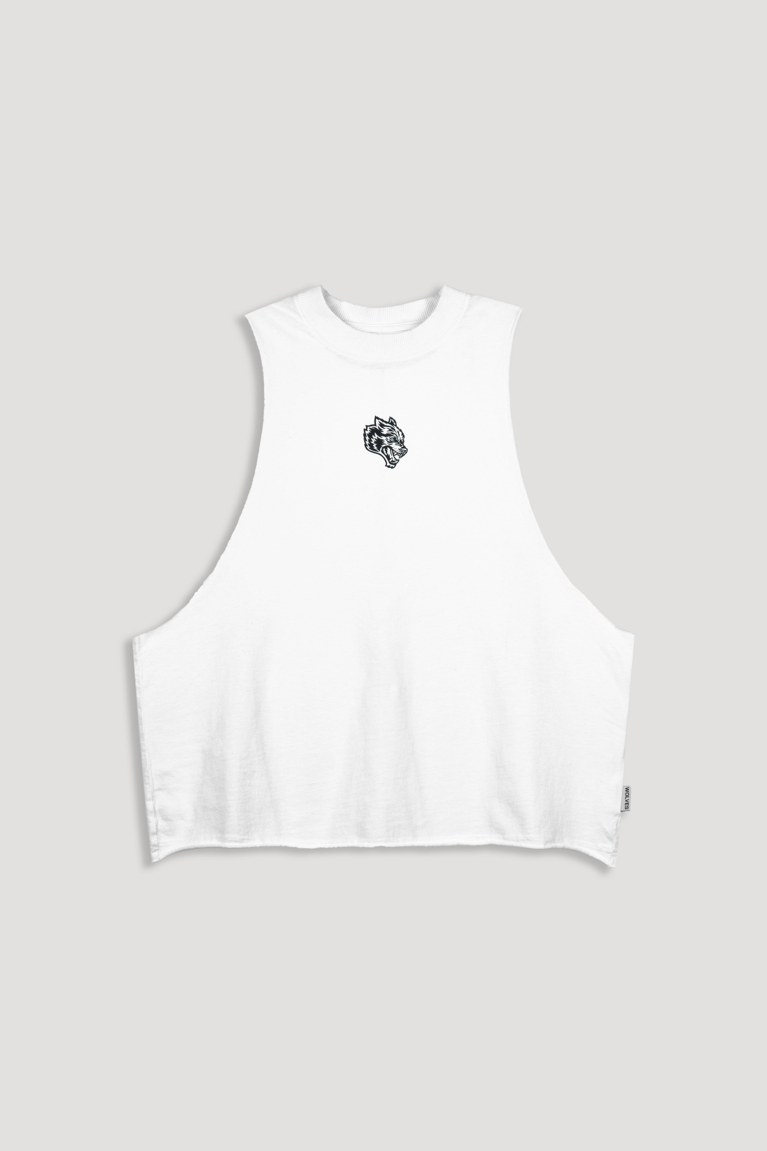 Loyalty Forever Grunge Raw Cropped "Tommy" Muscle Tee in Cream