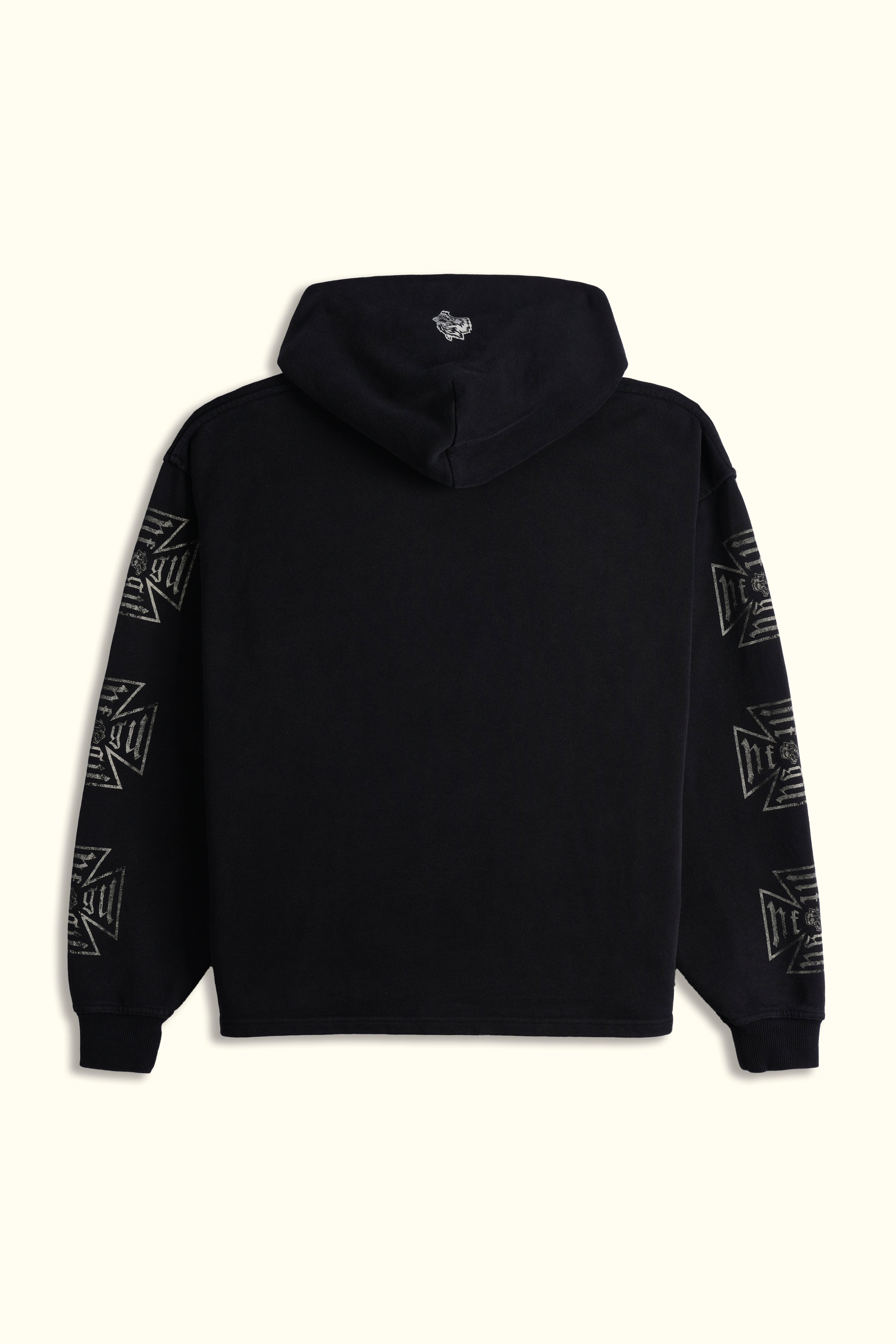 Core Chopper "Moaty" Hoodie in Black Drift Wash