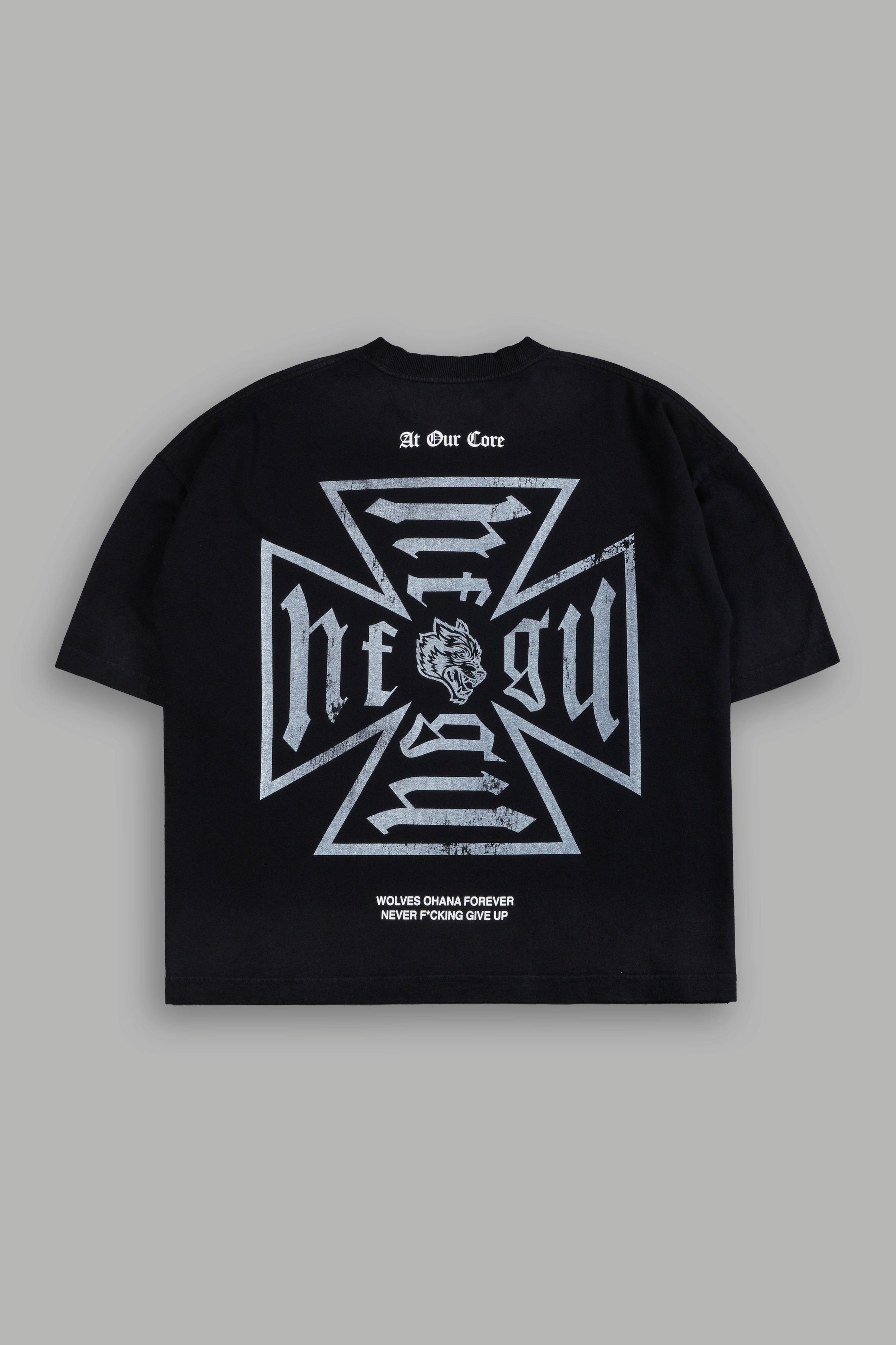 Loyal to the Core Grunge Box Cut Tee in Black Drift Wash