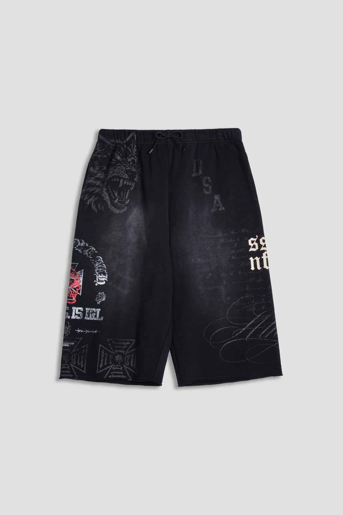 IRL Capri Sweat Pants In Black Super Sun Fade