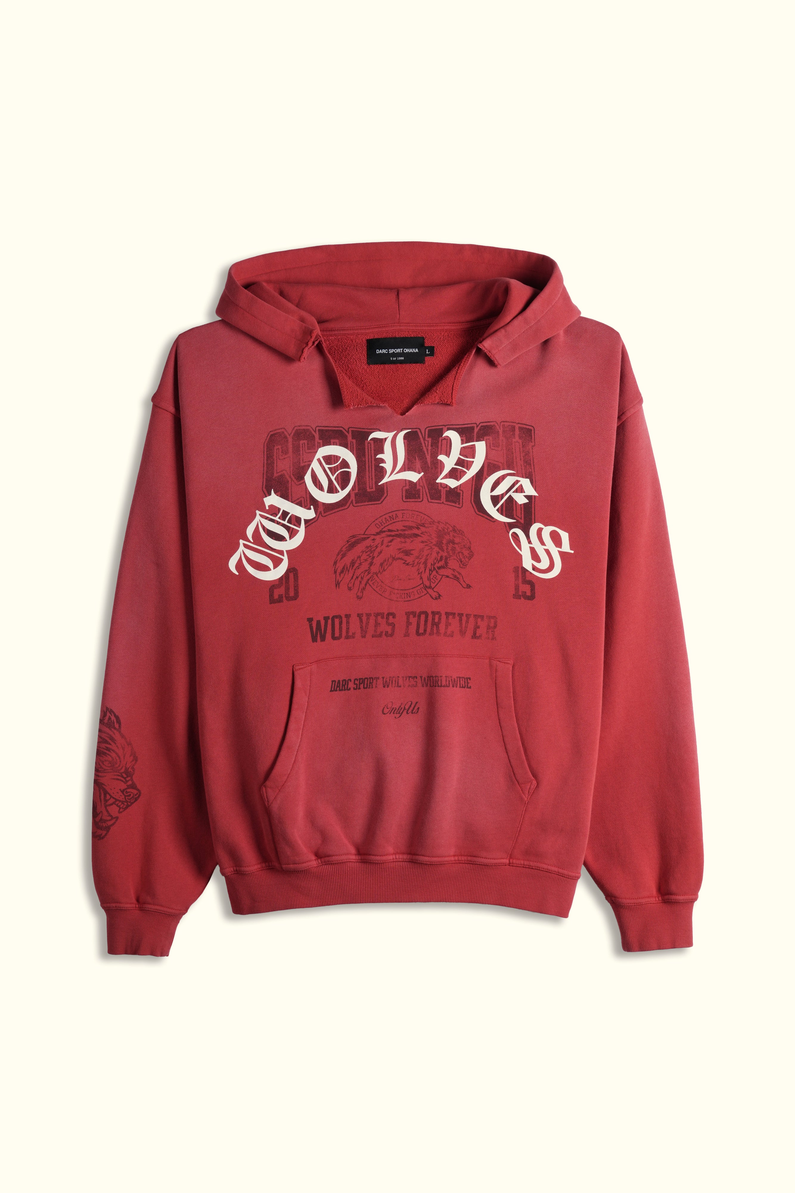 Ohana League "Dempsey" Hoodie in Roman Red Drift Wash