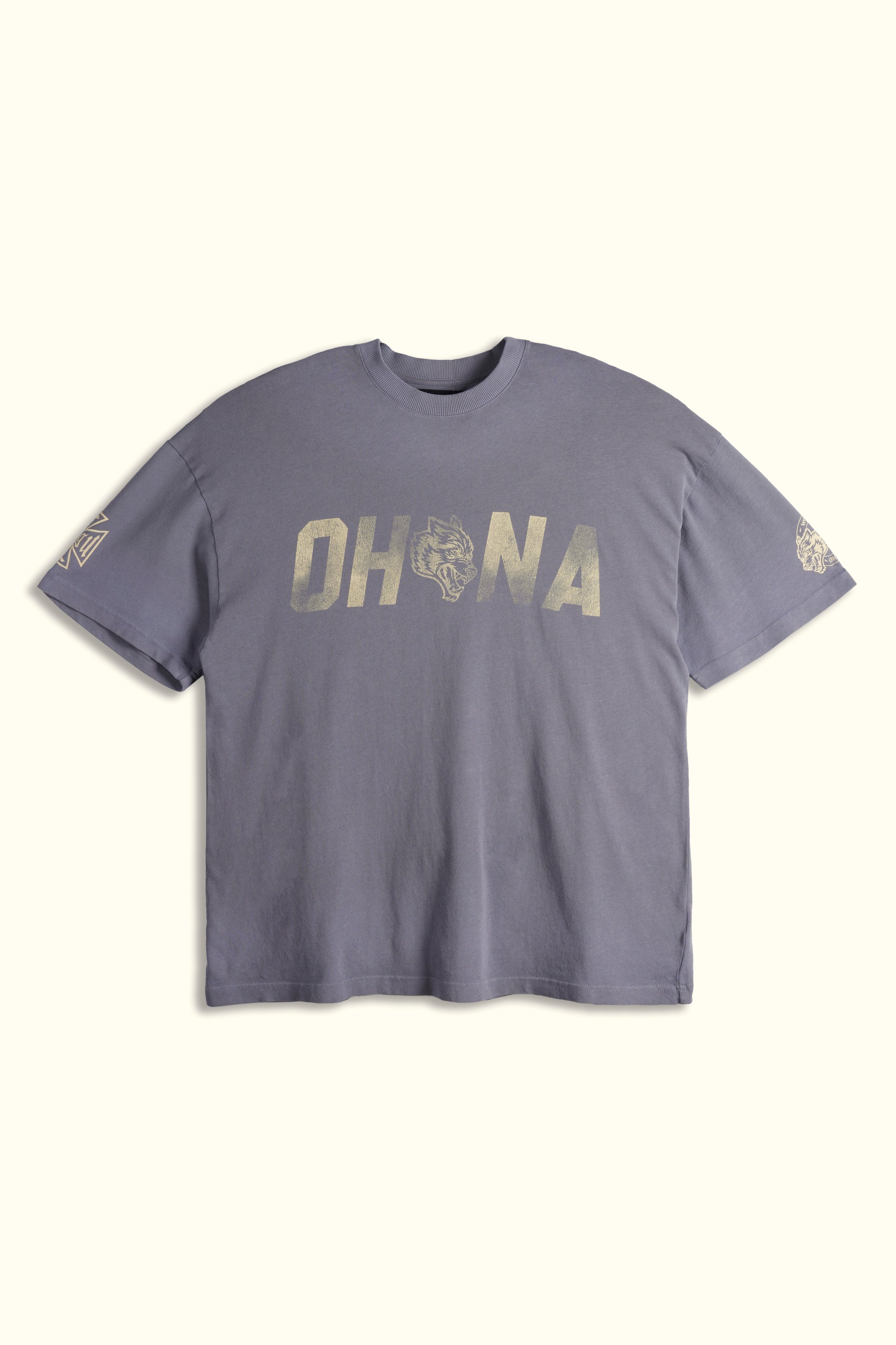 Ohana Wolf "Premium" Oversized Tee in Norse Purple Drift Wash