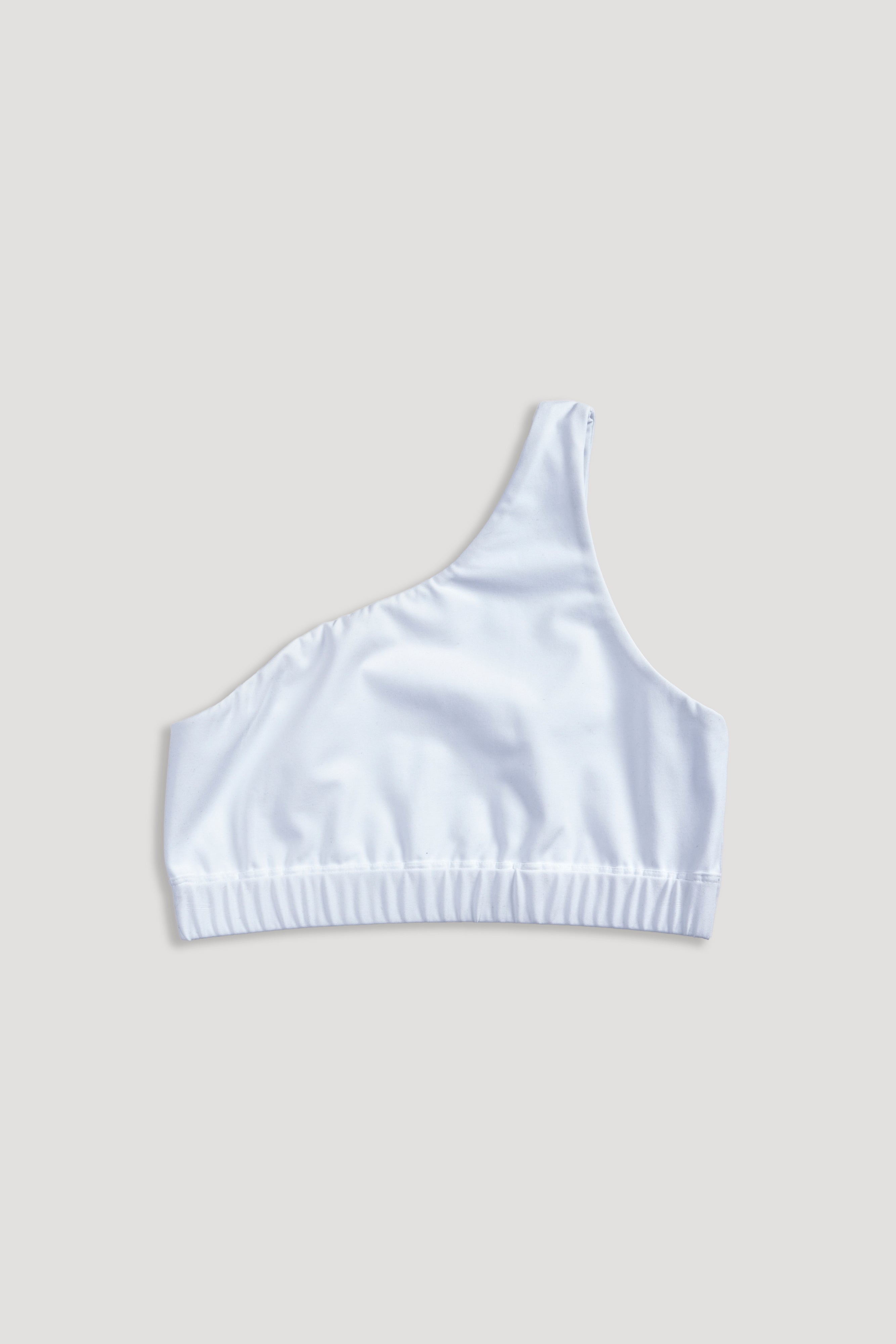 Wolf One Shoulder Bra in White