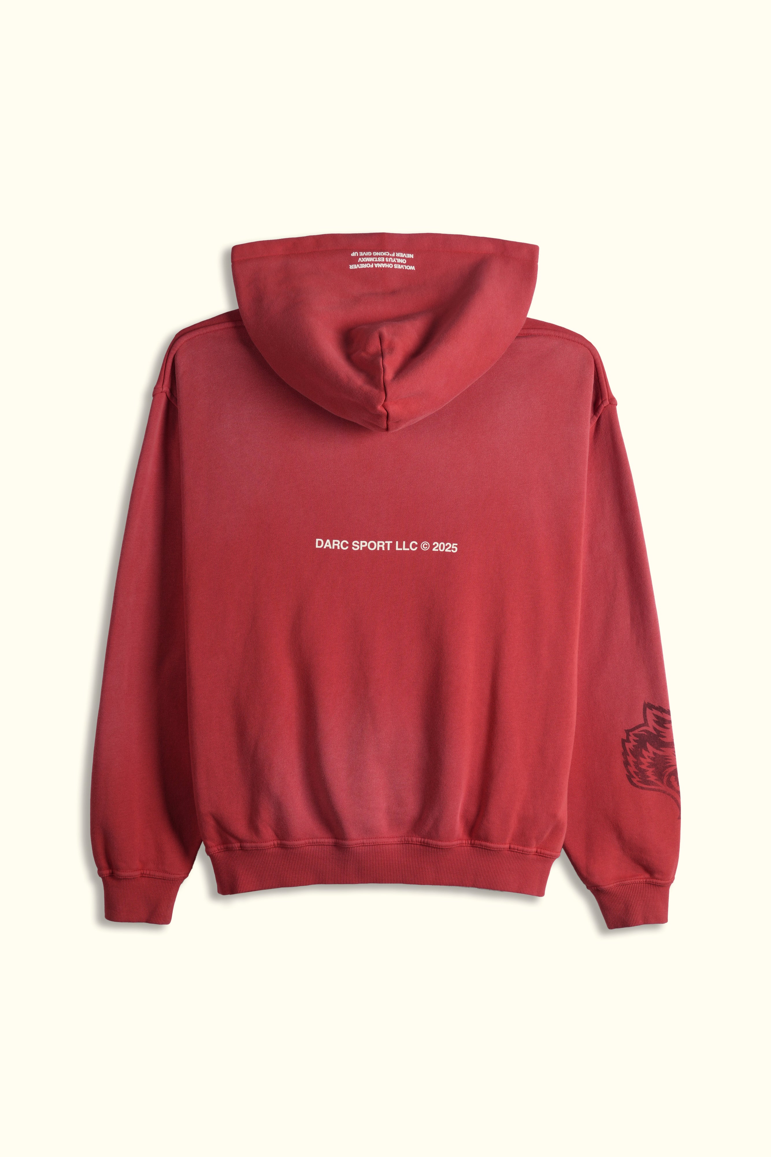 Ohana League "Dempsey" Hoodie in Roman Red Drift Wash