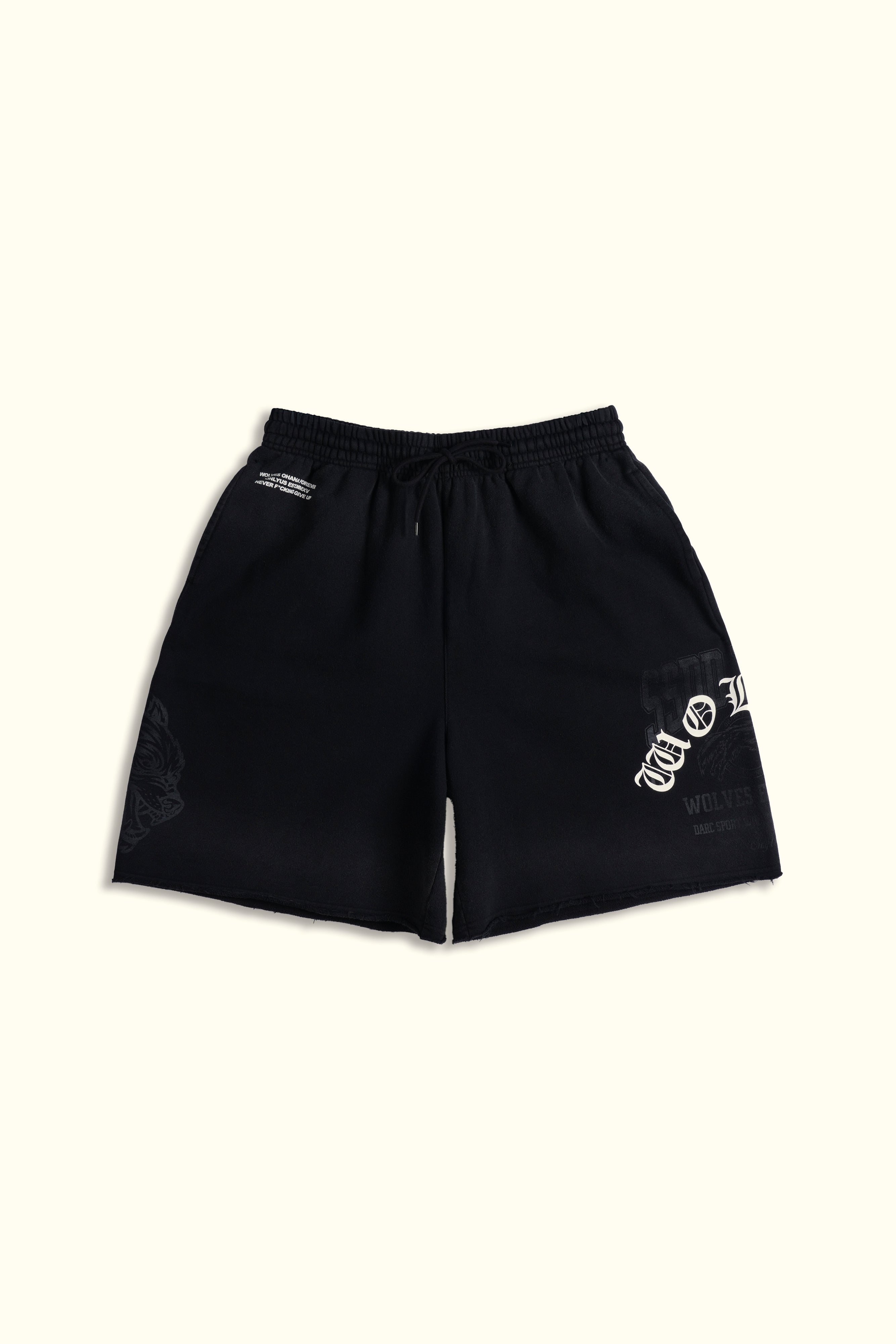 Ohana League Grunge Brock Sweat Short in Black Drift Wash