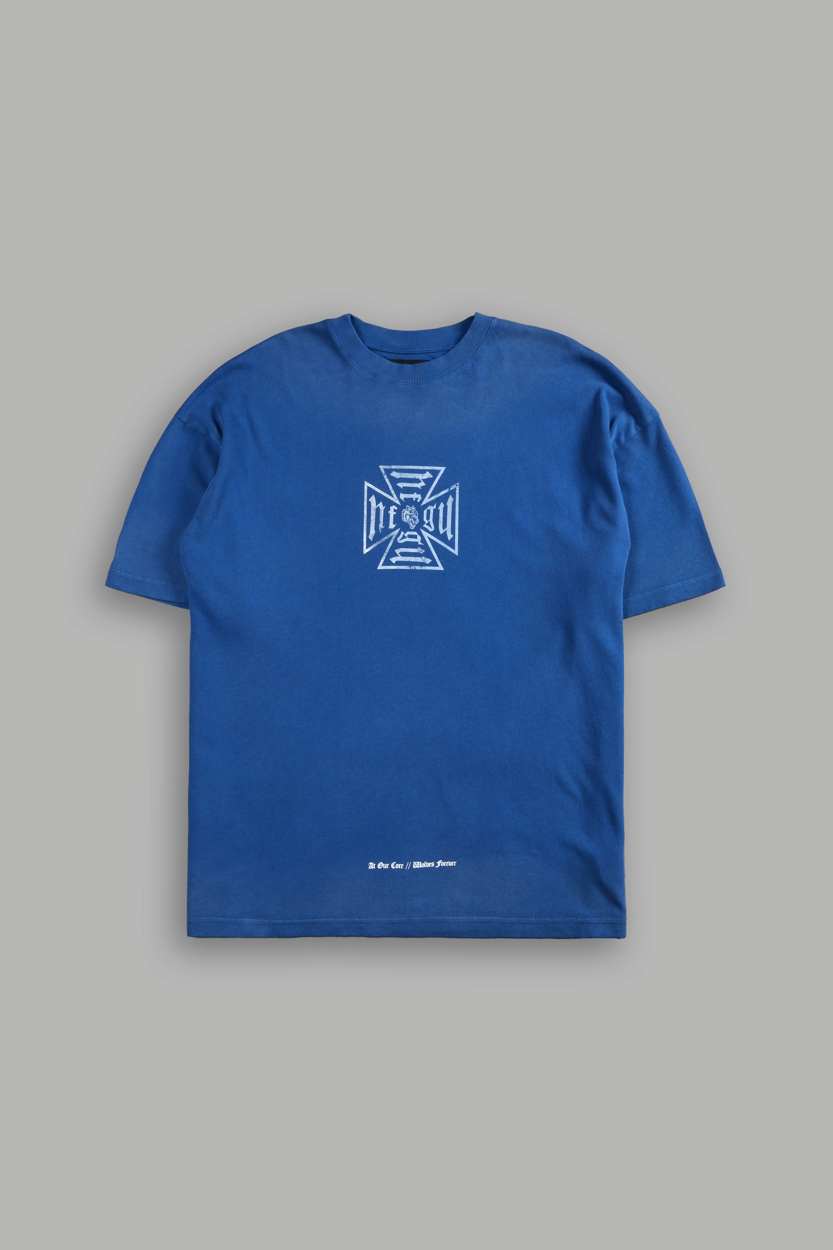Loyal to the Core "Premium" Oversized Tee in Darc Cobalt Drift Wash