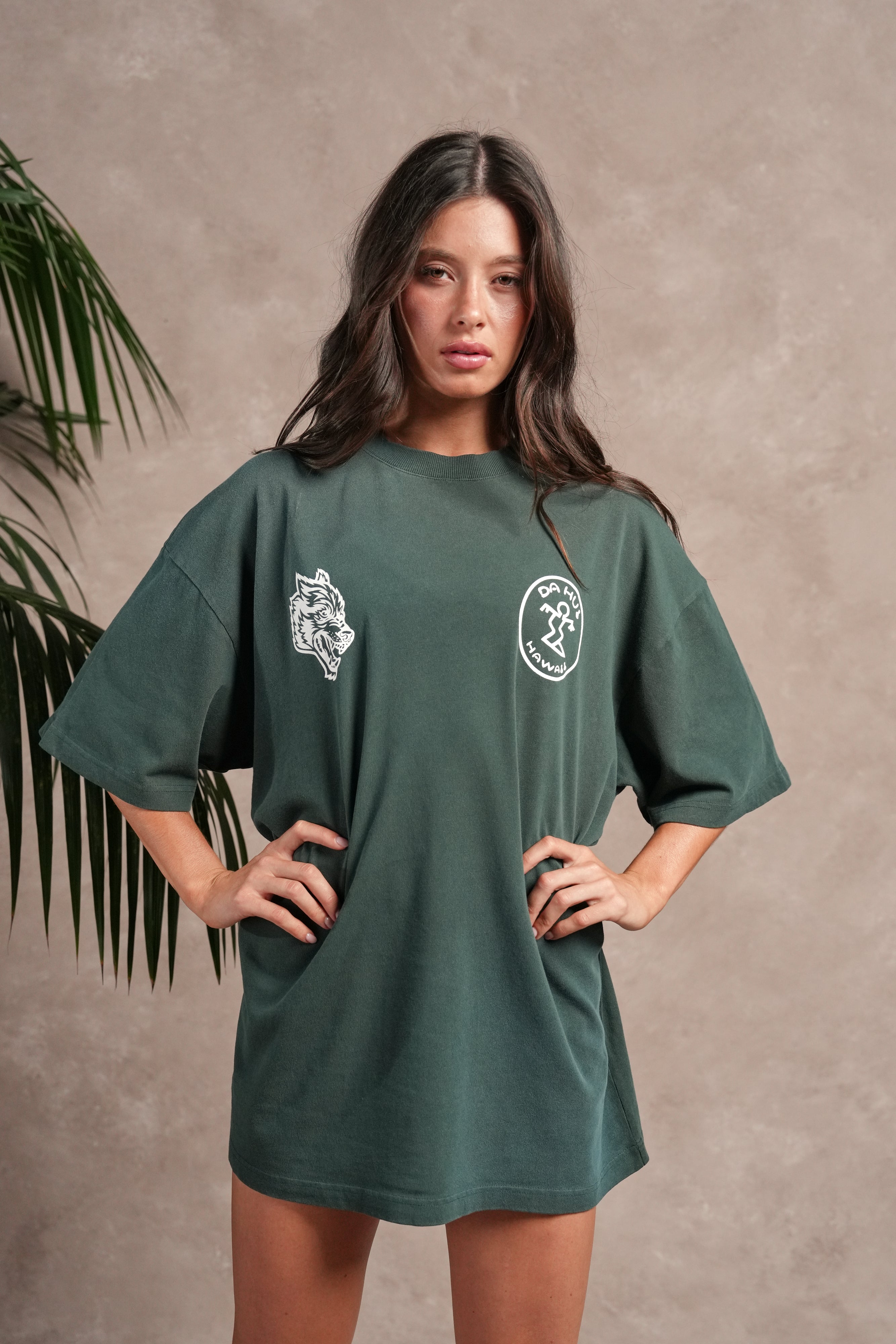 Darc Sport X Da Hui Premium Oversized Tee in Forest Pine Sun Fade