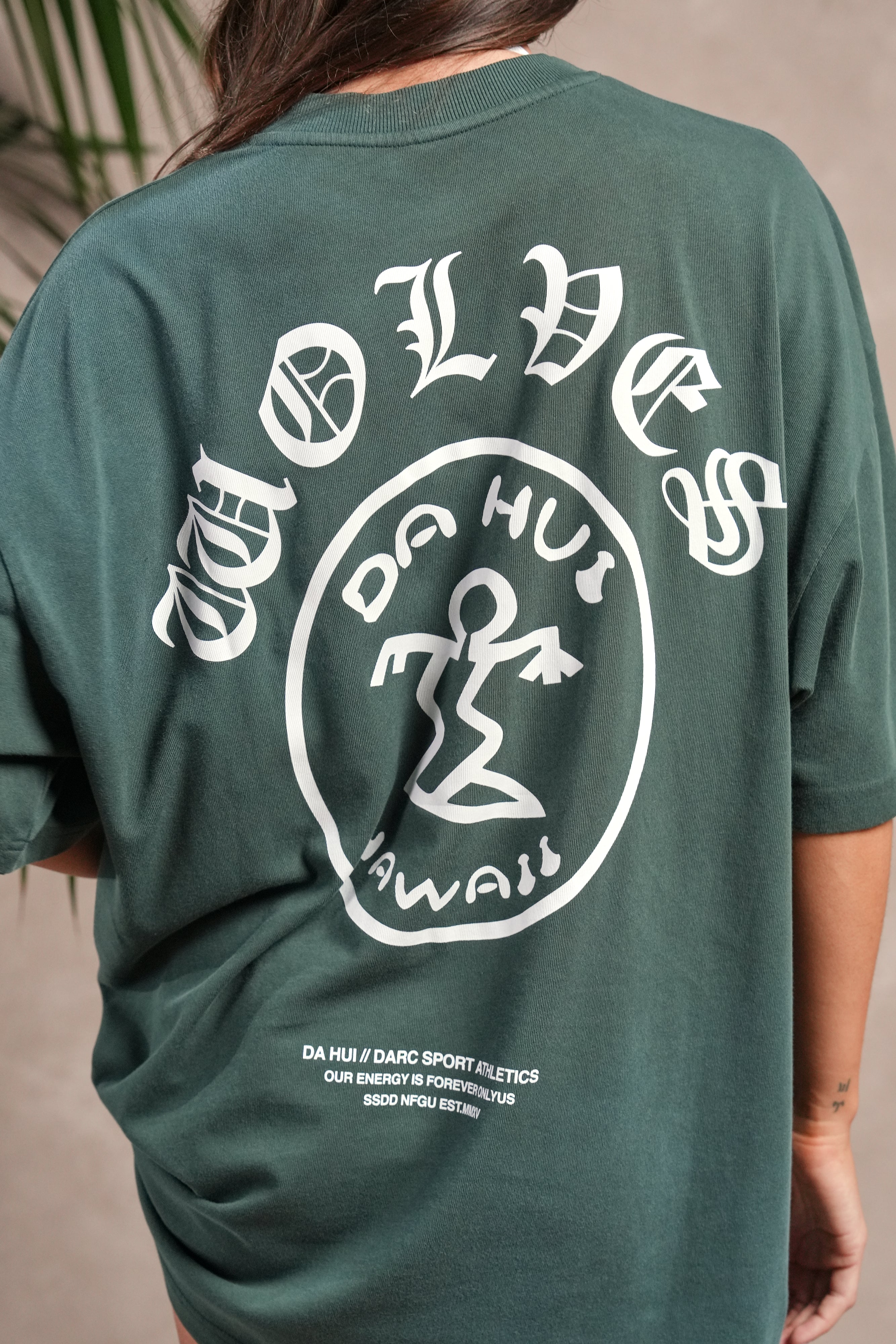 Darc Sport X Da Hui Premium Oversized Tee in Forest Pine Sun Fade
