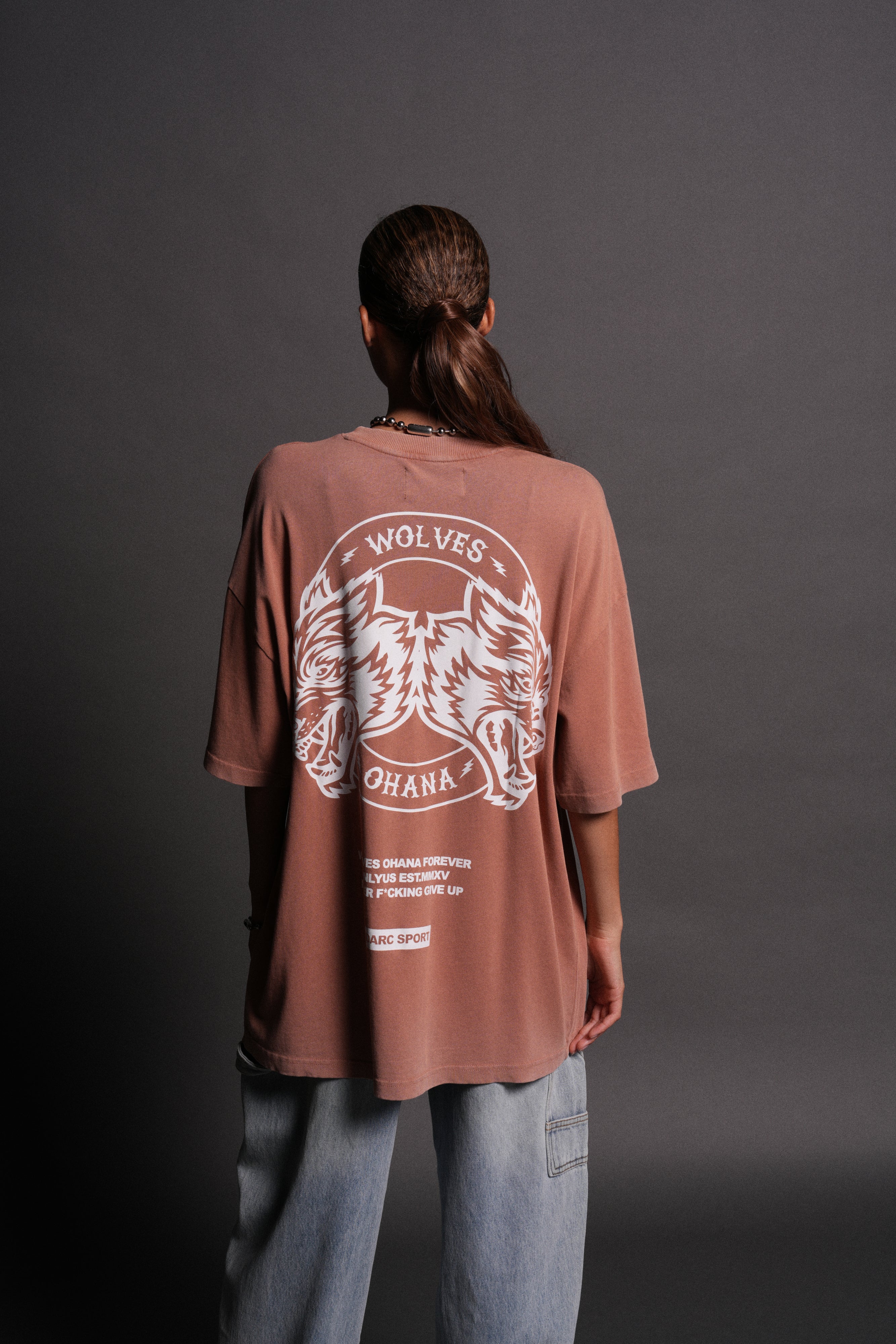 Wolves Ohana Forever "Premium" Oversized Tee in Desert Rose