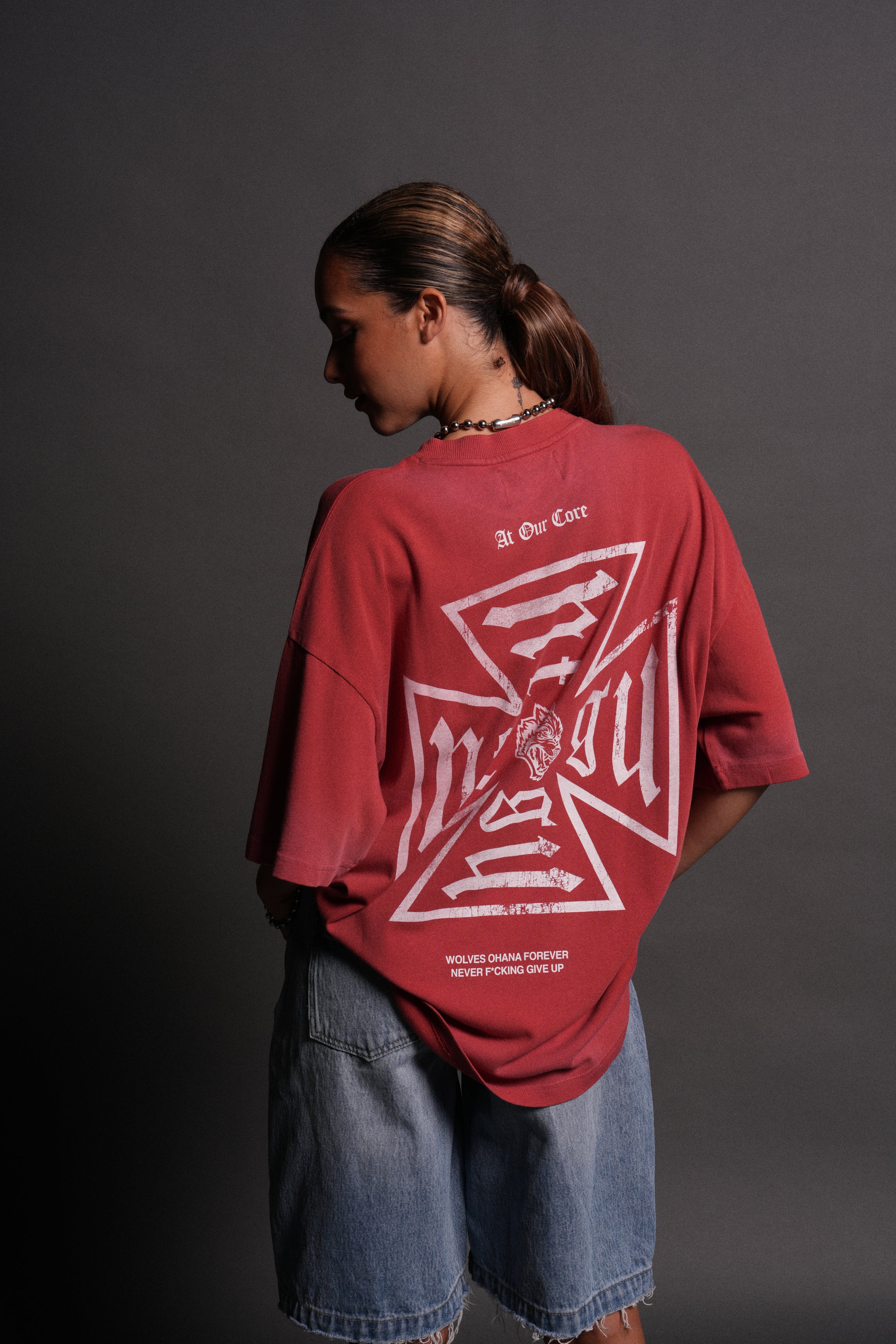 Loyal to the Core "Premium" Oversized Tee in Roman Red Drift Wash