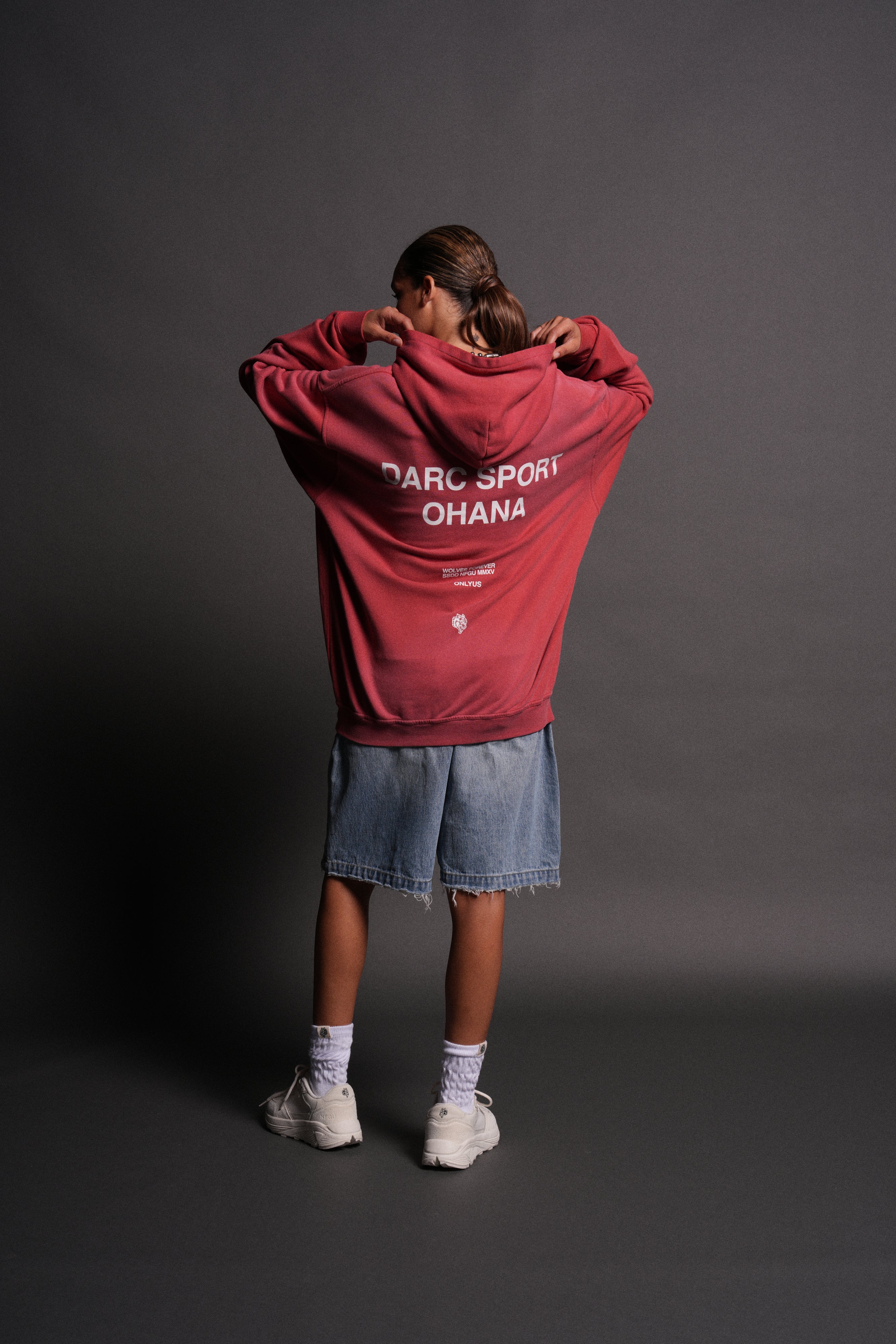 Darc Sport Ohana "Pierce" Hoodie in Roman Red Drift Wash