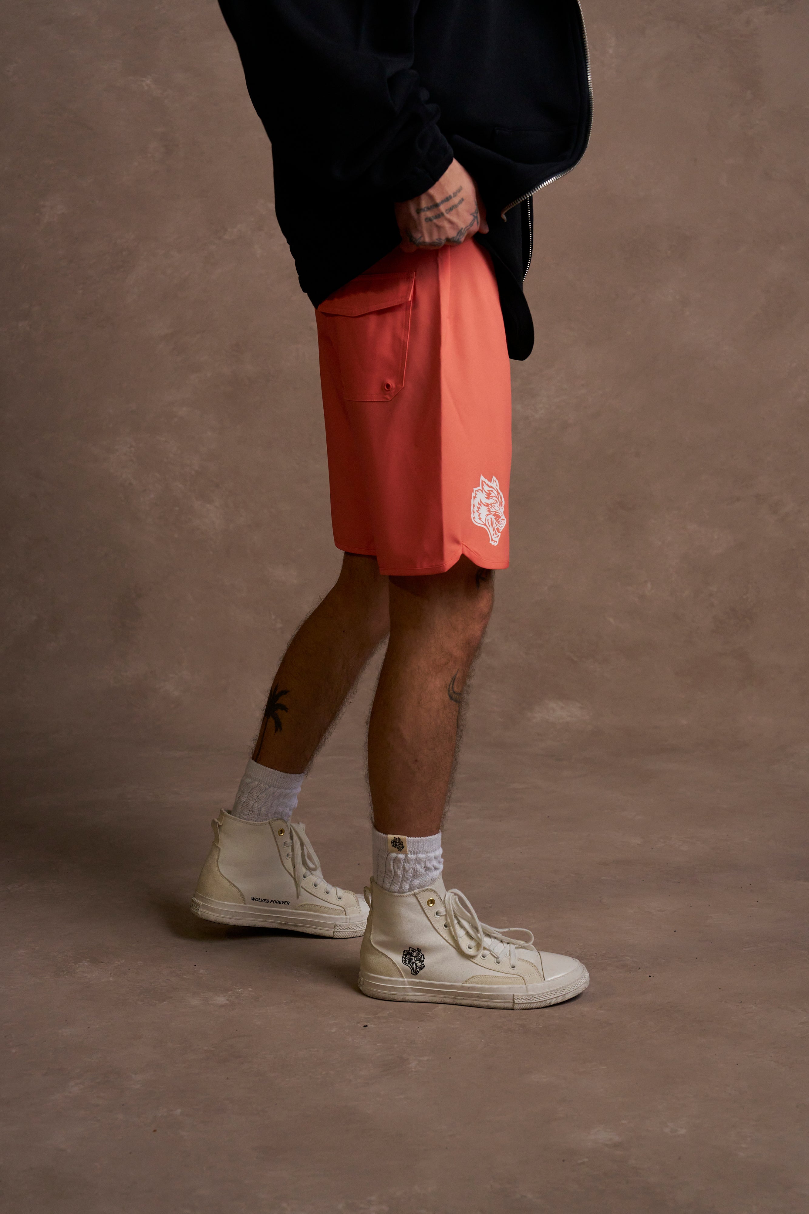 Darc Sport Forever Board Shorts in Neon Coral/Yellow Orange