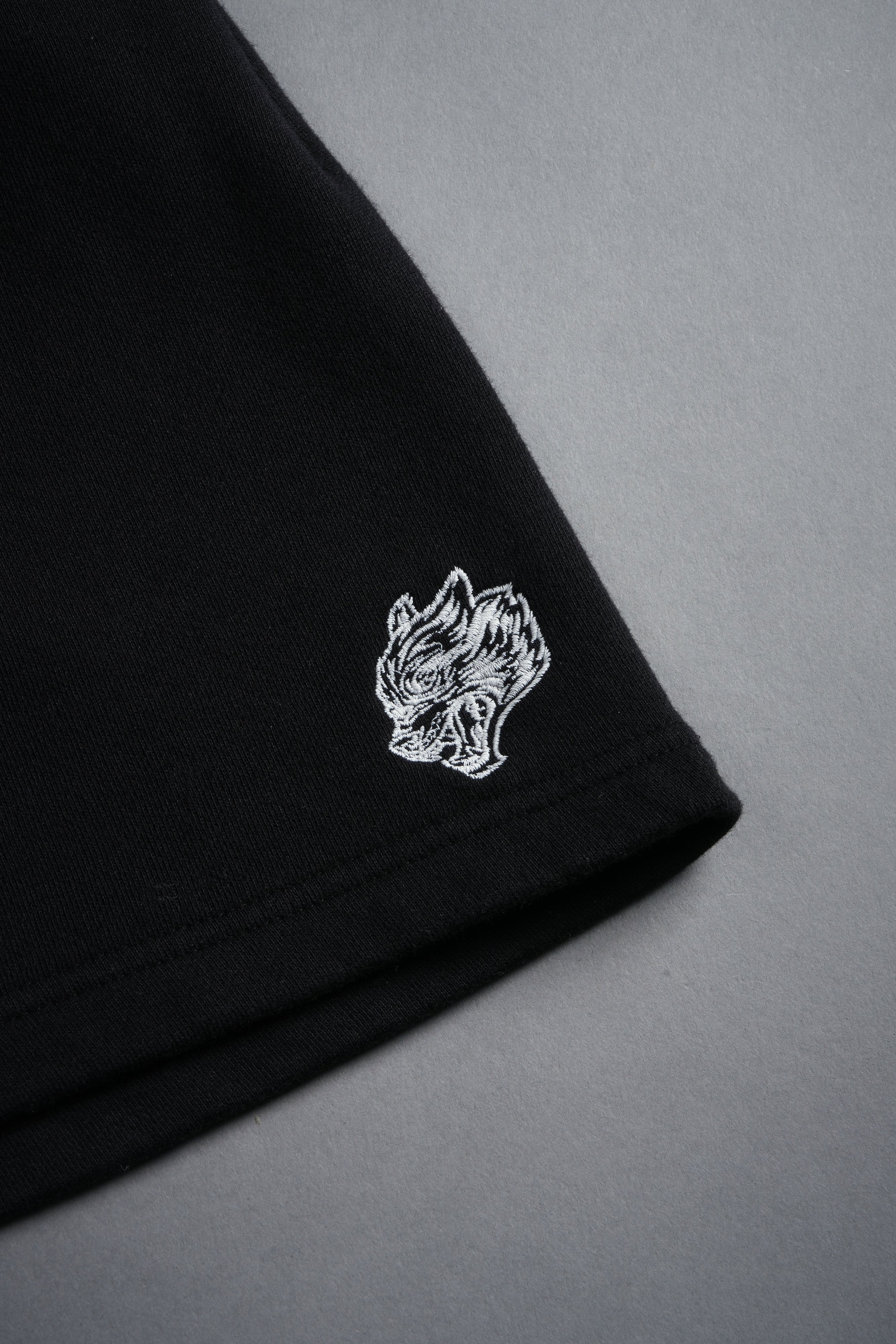 Dual Oversized Post Lounge Sweat Shorts in Black