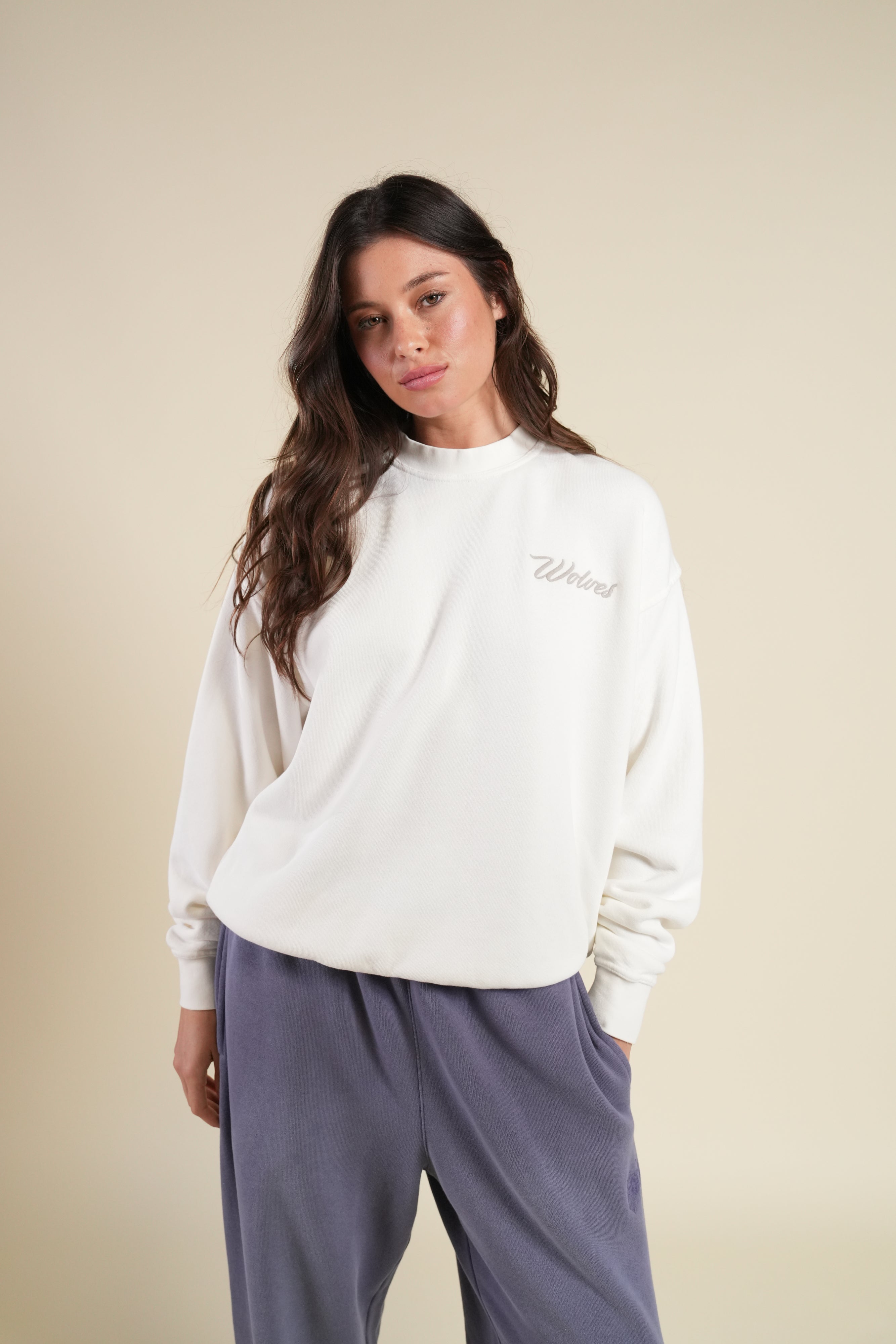 Cursive Wolves Premium London Crewneck