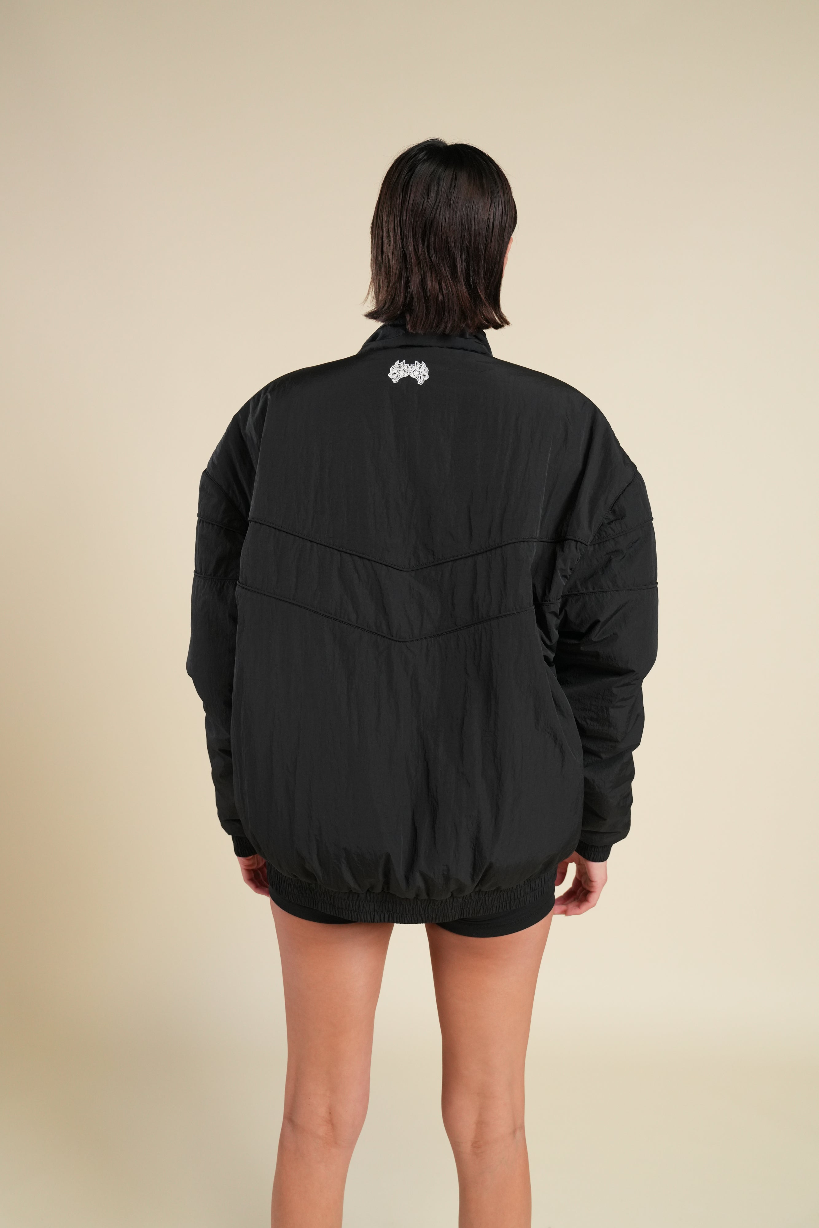 Cursive Wolves She Sherpa Lined Balboa Jacket