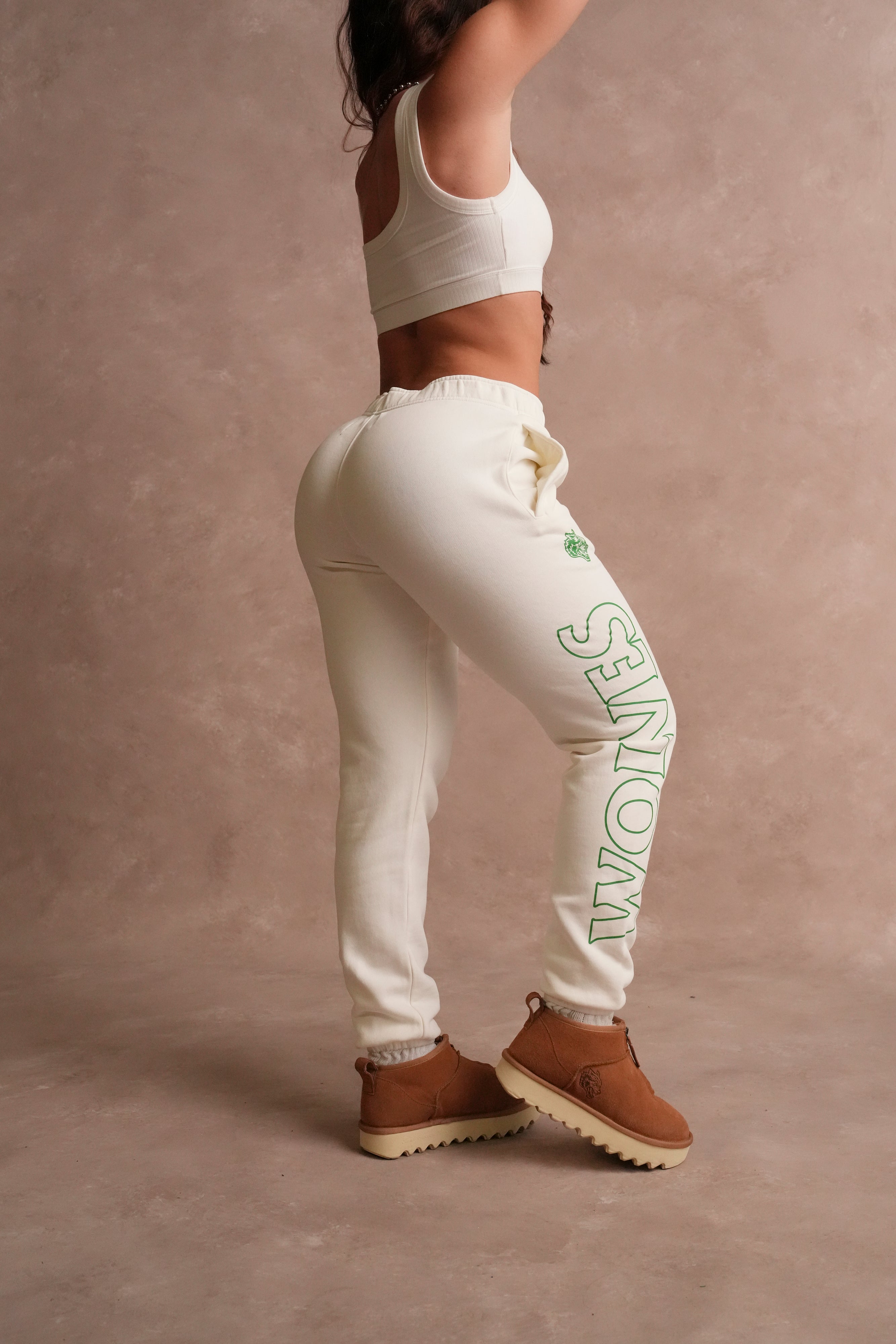 Only Us Hawaii She Post Lounge Sweats in Cream