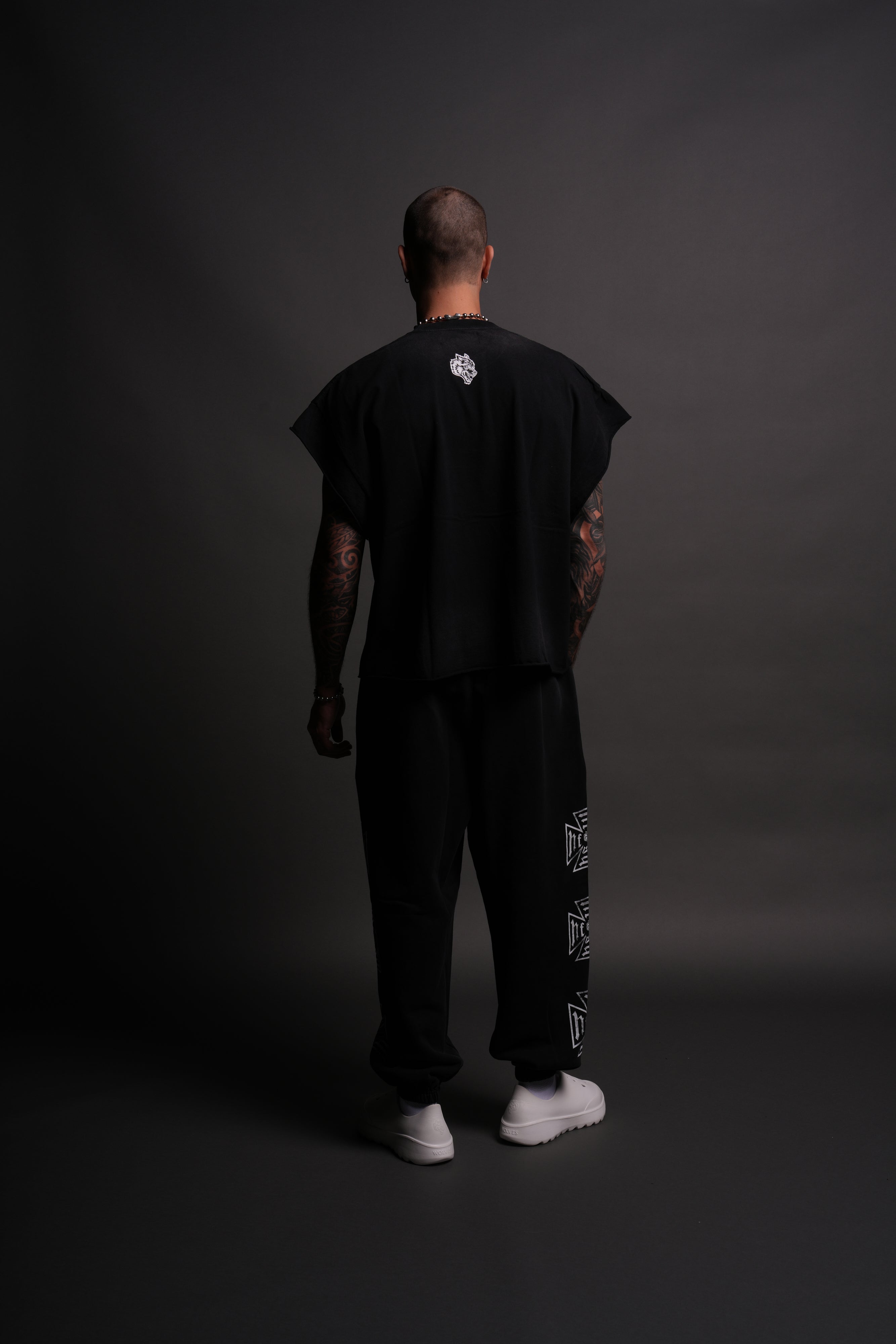 Since Day One "Grunge" Cut Off Tee in Black Drift Wash