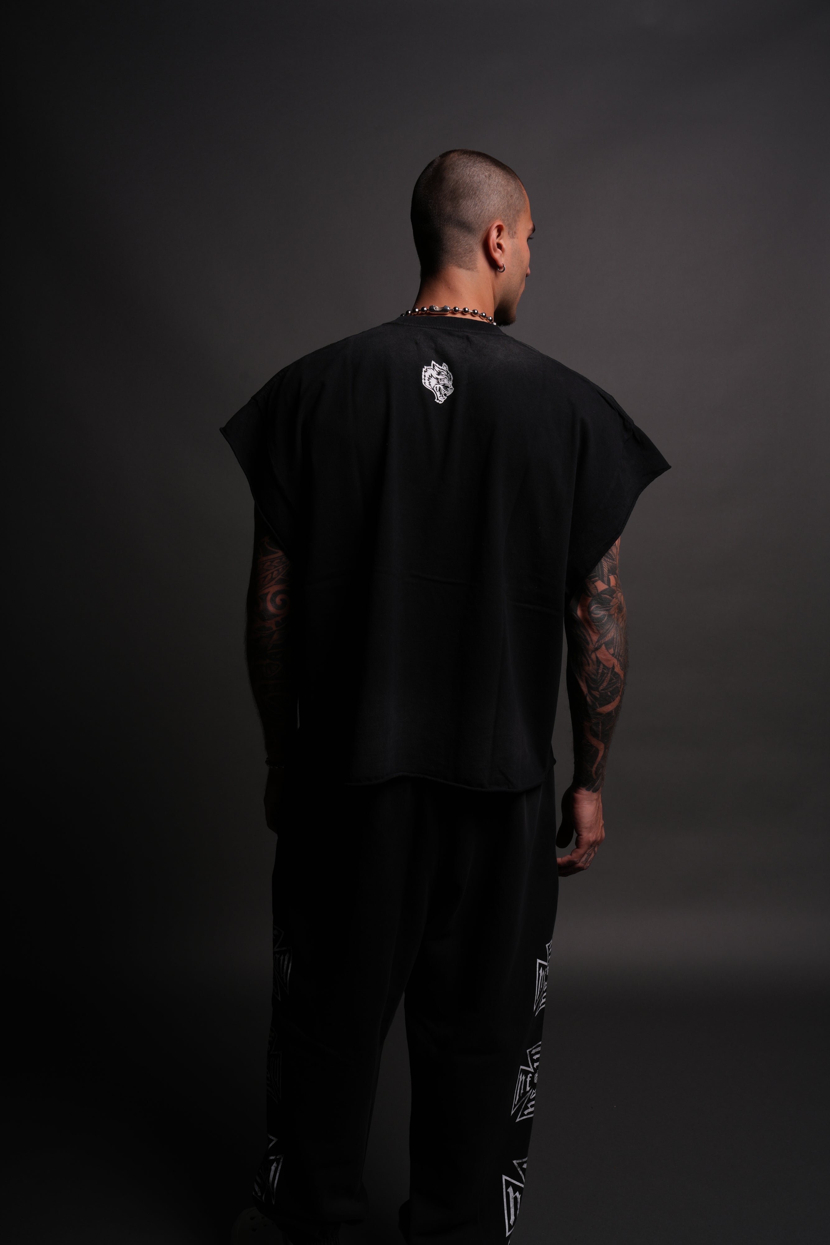 Since Day One "Grunge" Cut Off Tee in Black Drift Wash