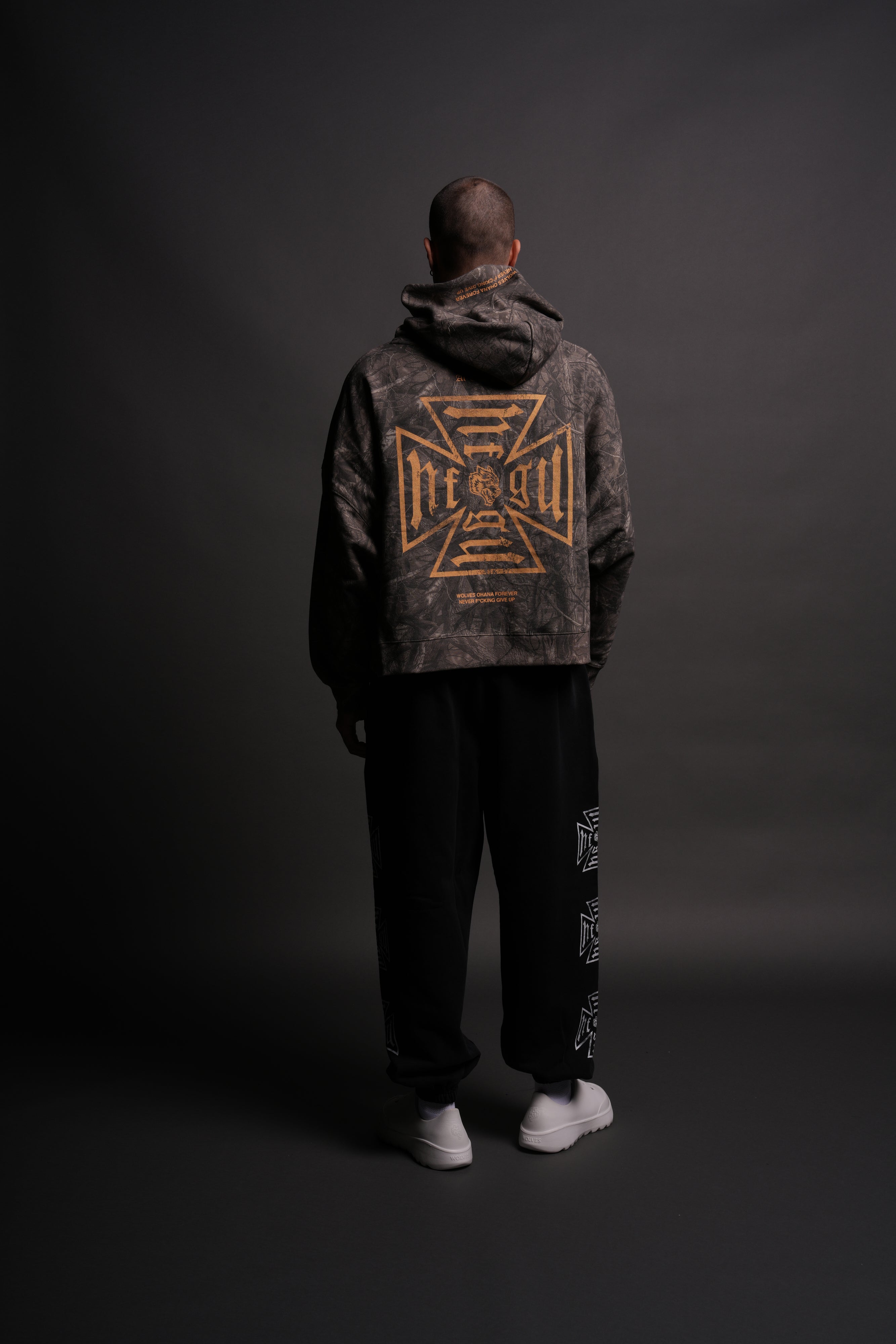 Loyal To The Core "Gage Box Cut" Grunge Hoodie in Dusk Moss Driftwood Forest Camo